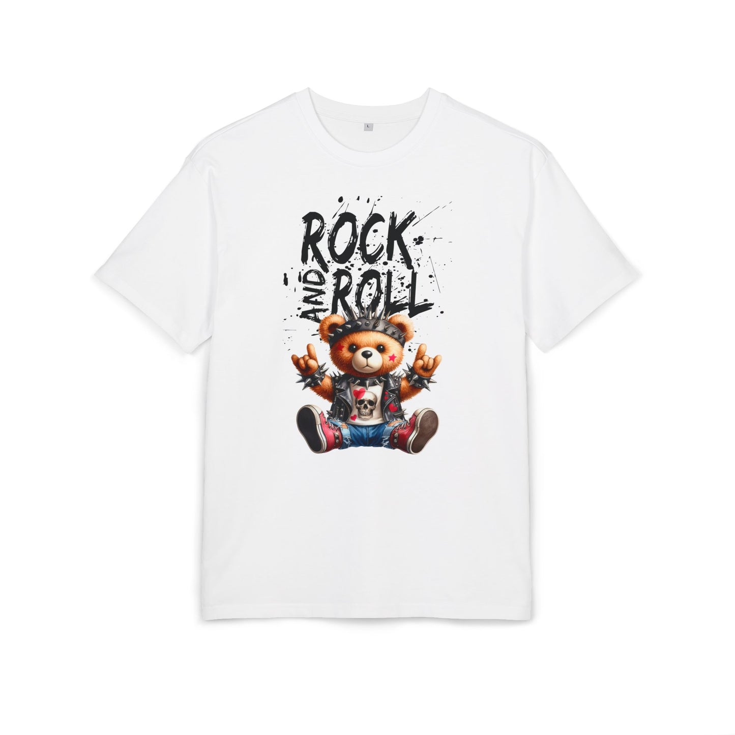 Unisex Oversized T-Shirt „ROCK AND ROLL TEDDY“ mit Statement Print | 100 % Baumwolle | seianders.de