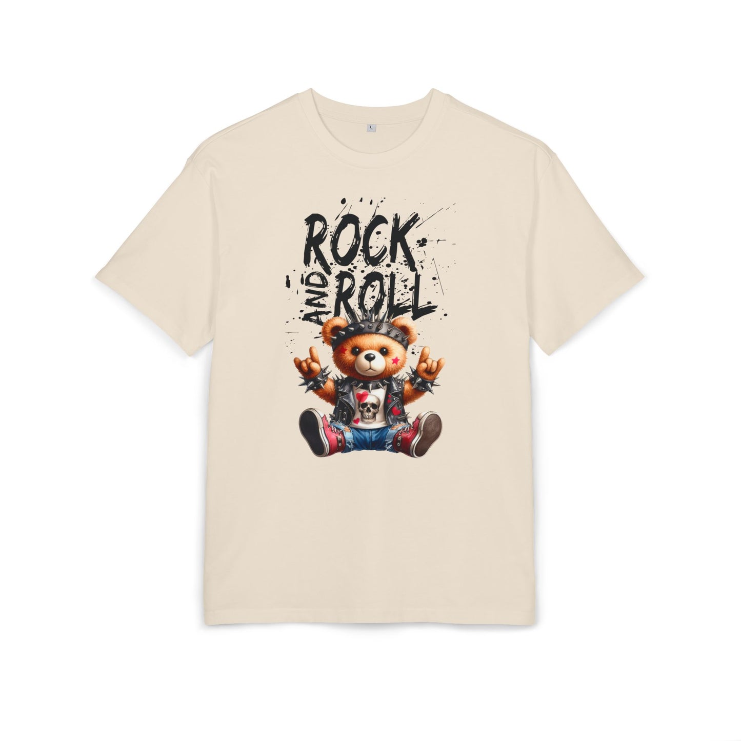 Unisex Oversized T-Shirt „ROCK AND ROLL TEDDY“ mit Statement Print | 100 % Baumwolle | seianders.de