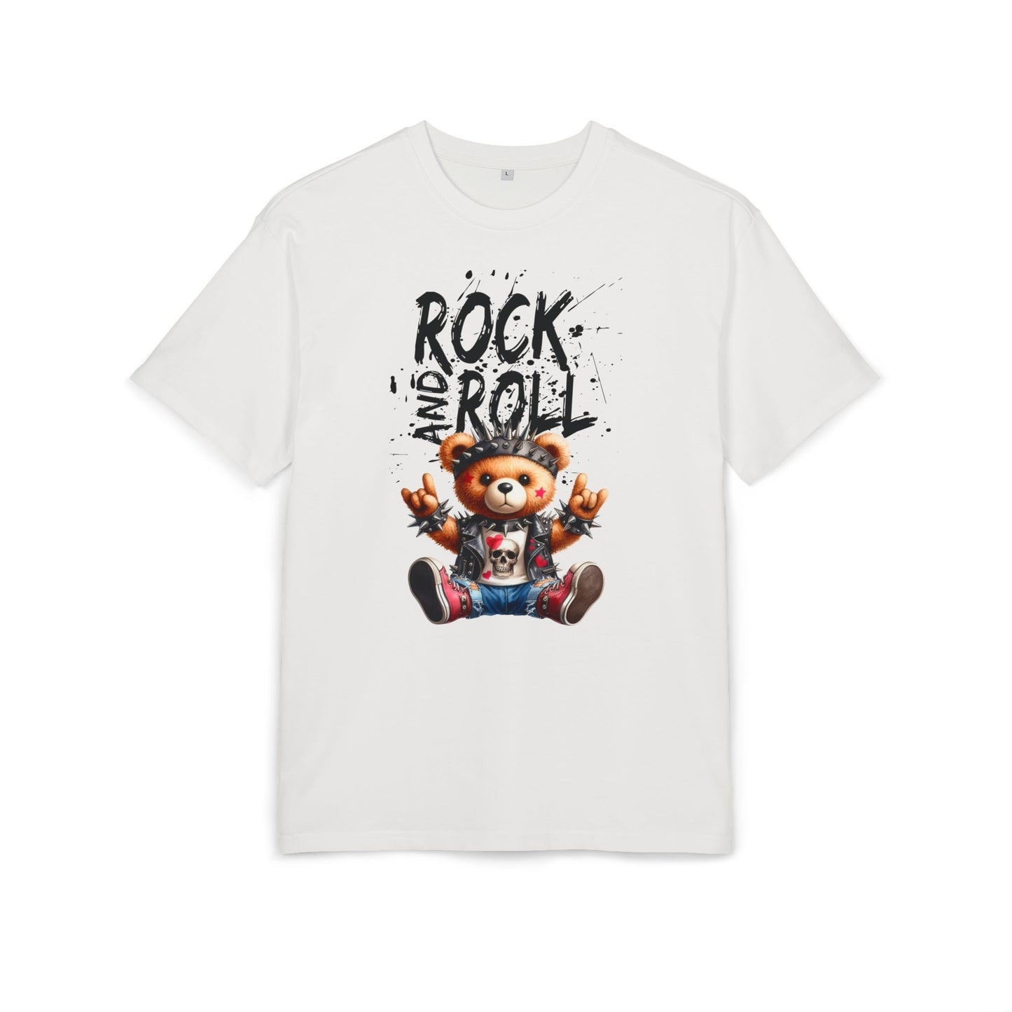 Unisex Oversized T-Shirt „ROCK AND ROLL TEDDY“ mit Statement Print | 100 % Baumwolle | seianders.de