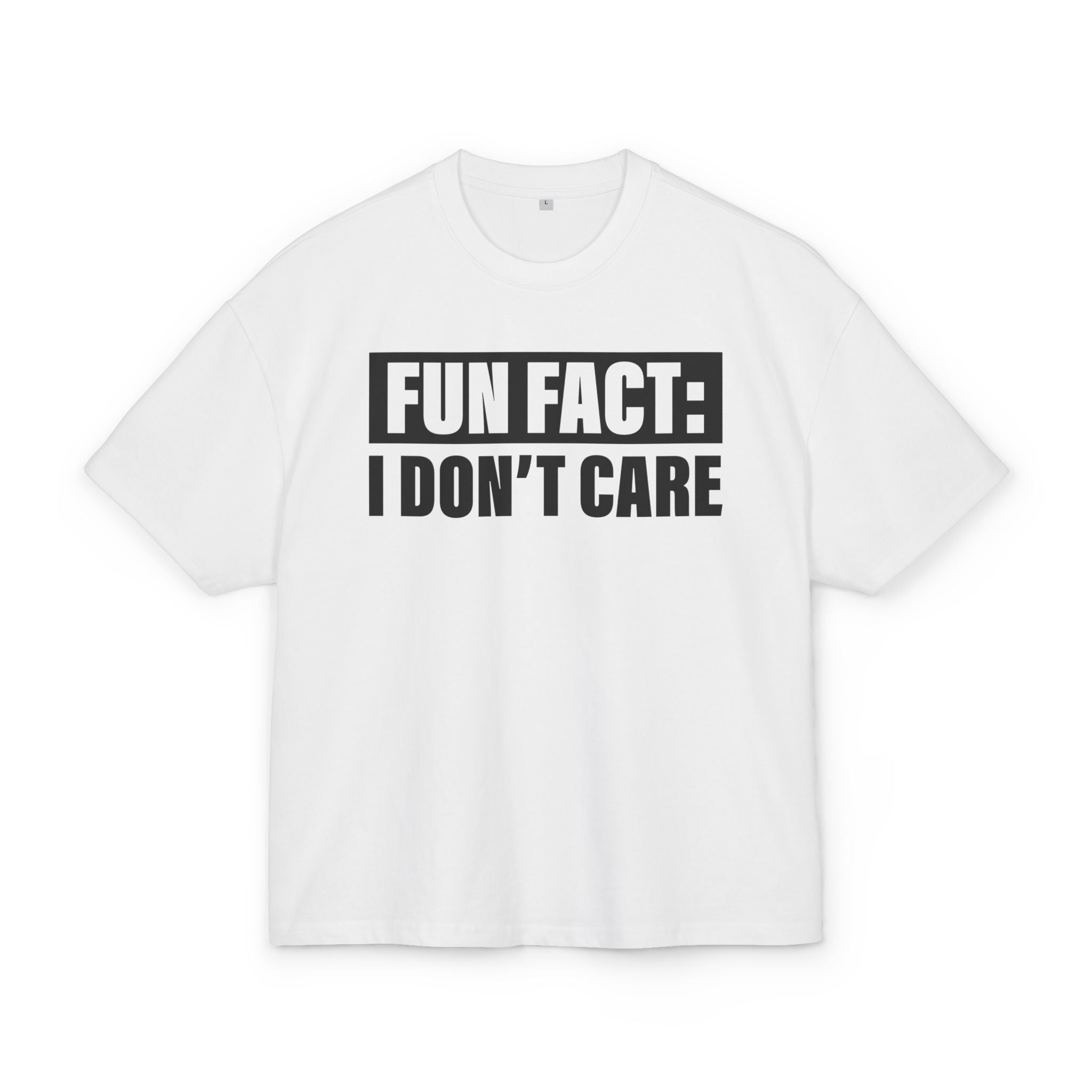 Unisex Ultra Heavy Cotton Box Tee „fun fact: I don’t care“ – lässiges Statement Shirt aus 100 % Baumwolle