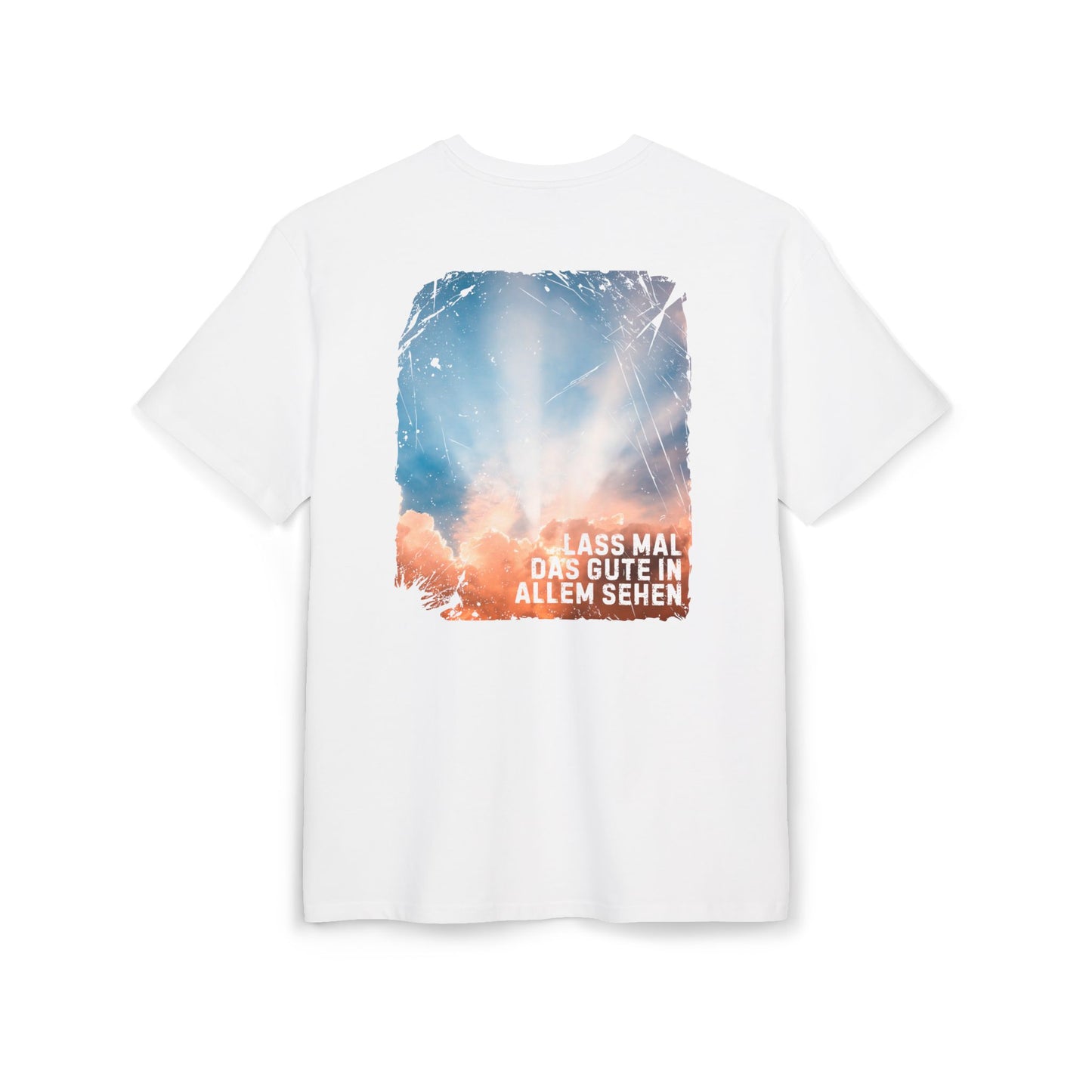 „LASS MAL DAS GUTE IN ALLEM SEHEN“ Unisex Oversized T-Shirt mit Back-Print | Baumwolle Statement Shirt | seianders.de