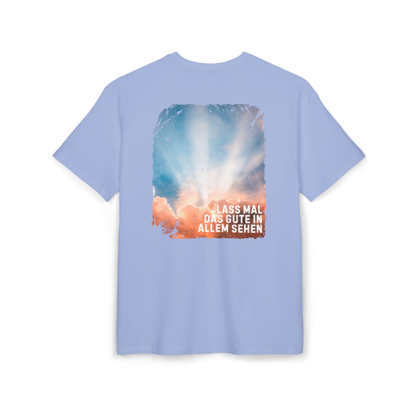 „LASS MAL DAS GUTE IN ALLEM SEHEN“ Unisex Oversized T-Shirt mit Back-Print | Baumwolle Statement Shirt | seianders.de