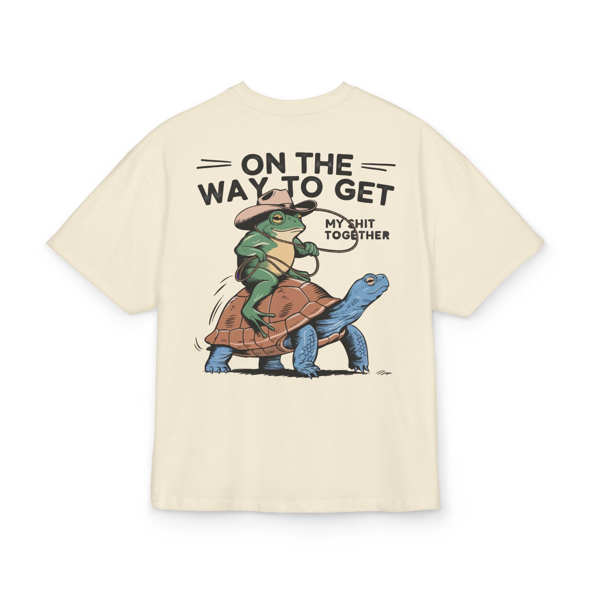 Unisex Ultra Heavy Cotton Box Tee mit Backprint „ON MY WAY TO GET MY THINGS TOGETHER“ – lässiges Statement-Shirt aus 100 % Baumwolle