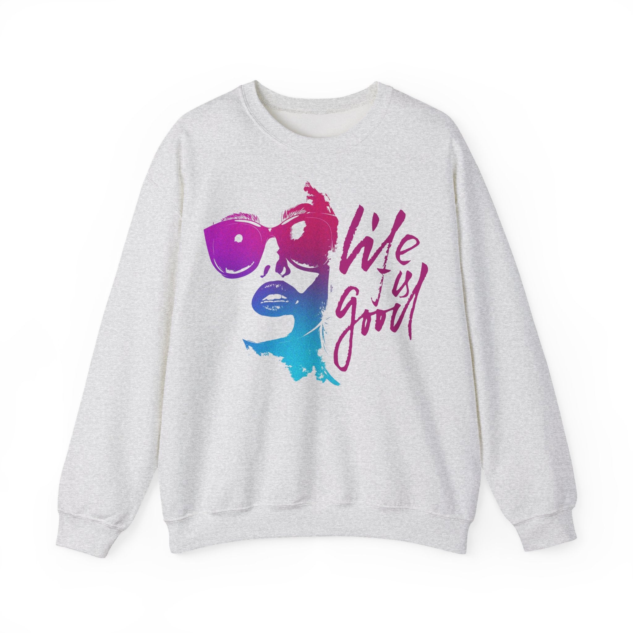Life is Good Crewneck Sweatshirt, Unisex Casual Sweatshirt, Inspirational Gift for Her, Everyday Wear, Cozy Fashion, Summer Vibes