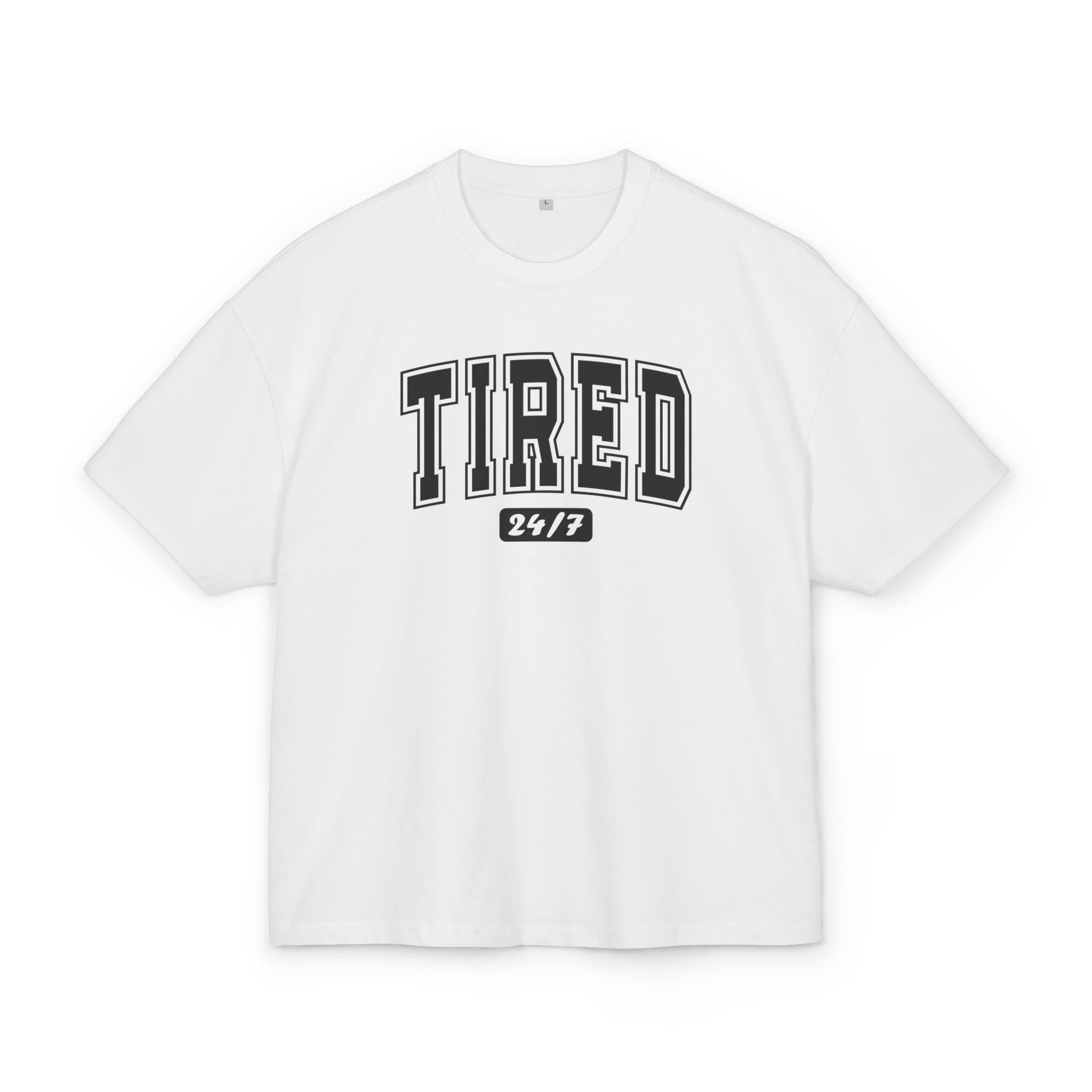 Unisex Ultra Heavy Cotton Box Tee „TIRED 24/7“ – komfortables Statement Shirt aus 100 % Baumwolle