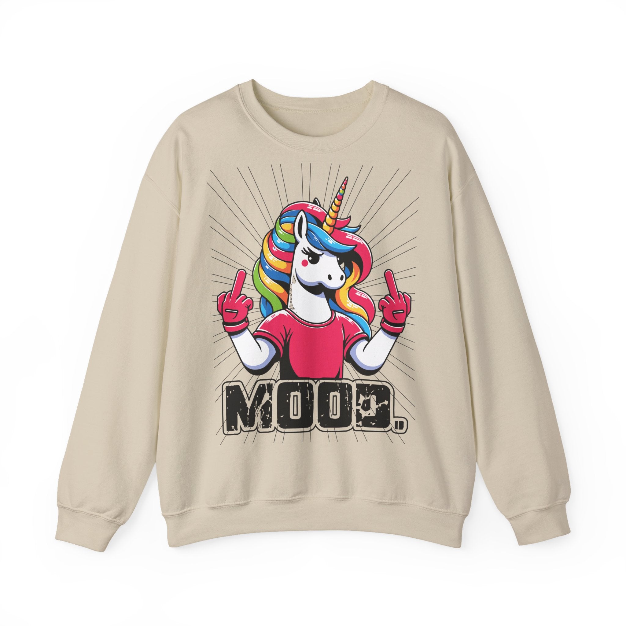 Funny Unicorn Sweatshirt, Mood Sweatshirt, Gift for Her, Cute Crewneck, Rainbow Unicorn Apparel, Cozy Sweatshirt for Teens, Quirky Gift