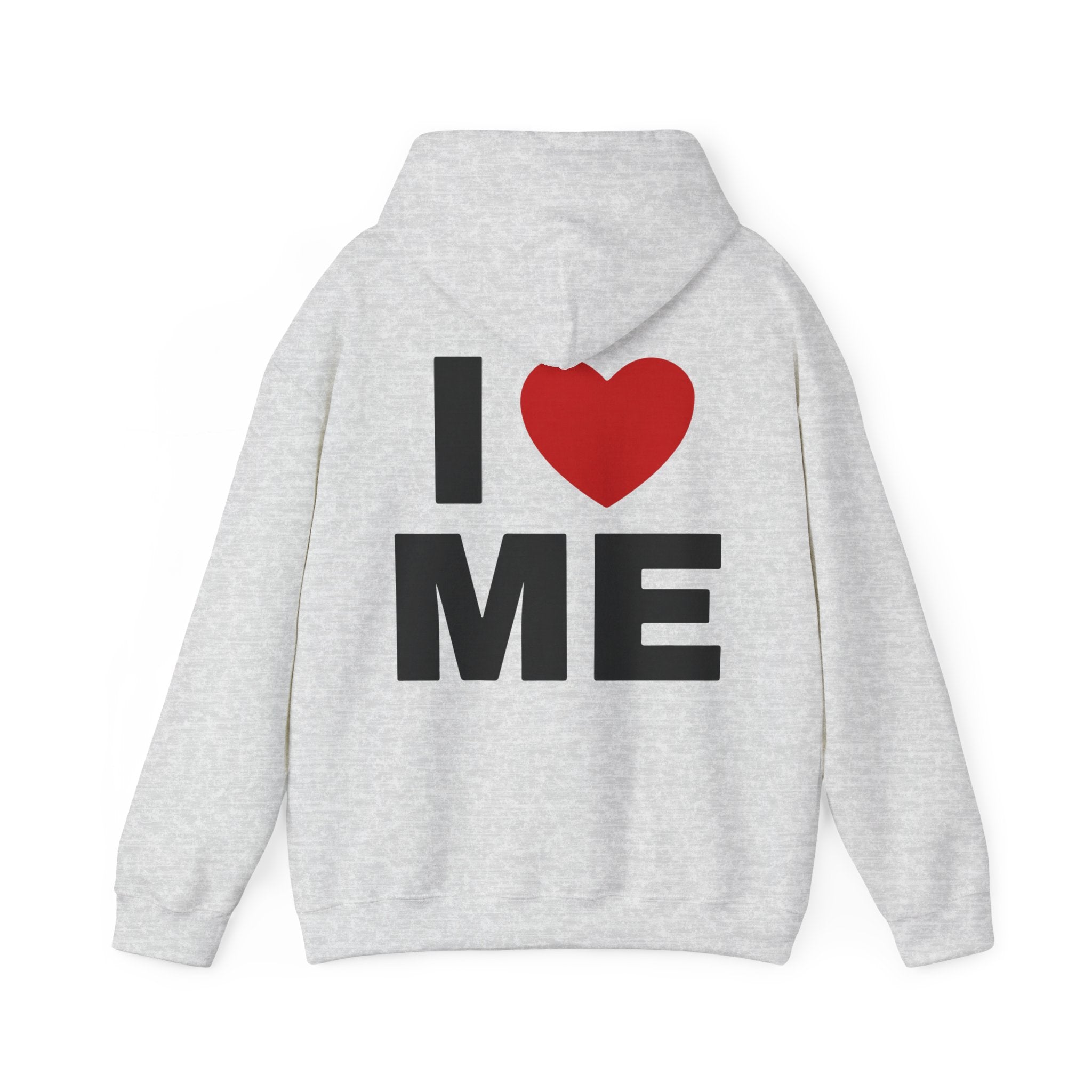 Unisex Hoodie mit Rückenprint „I LOVE ME“ – Hoodie mit kraftvollem Statement
