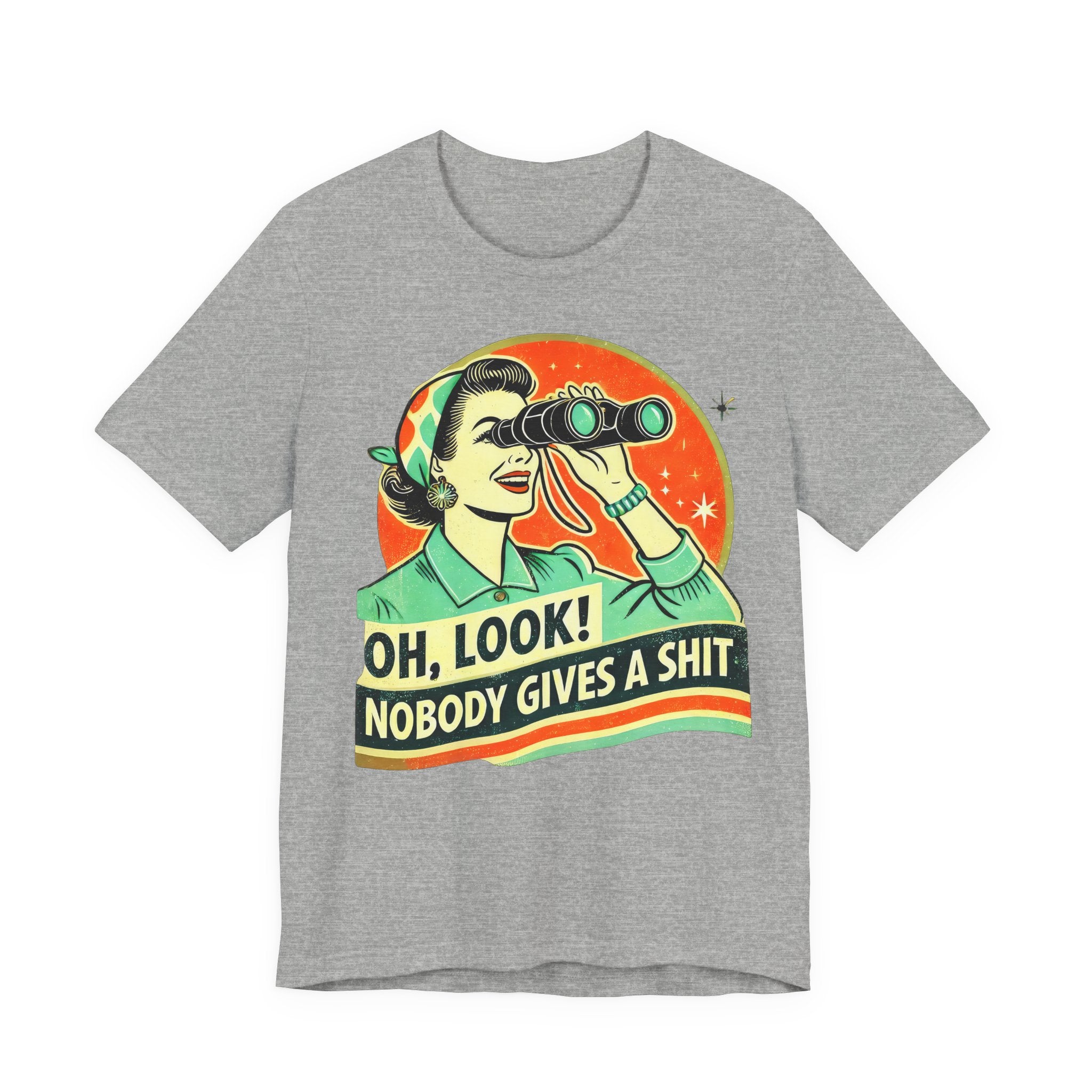 Unisex Jersey T-Shirt „OH LOOK NOBODY GIVES A SHIT“ – Freches Kurzarmshirt mit Statement-Print
