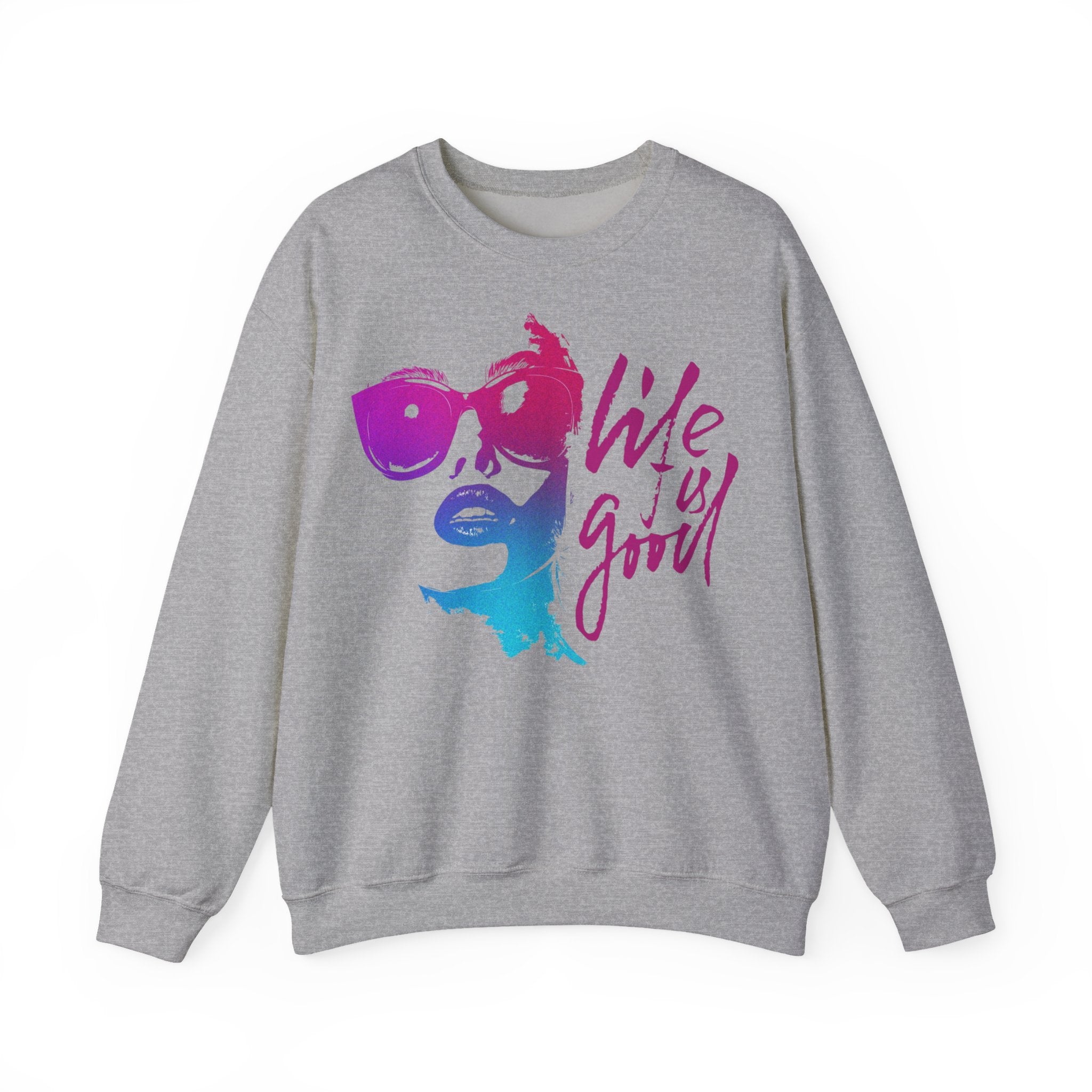 Life is Good Crewneck Sweatshirt, Unisex Casual Sweatshirt, Inspirational Gift for Her, Everyday Wear, Cozy Fashion, Summer Vibes