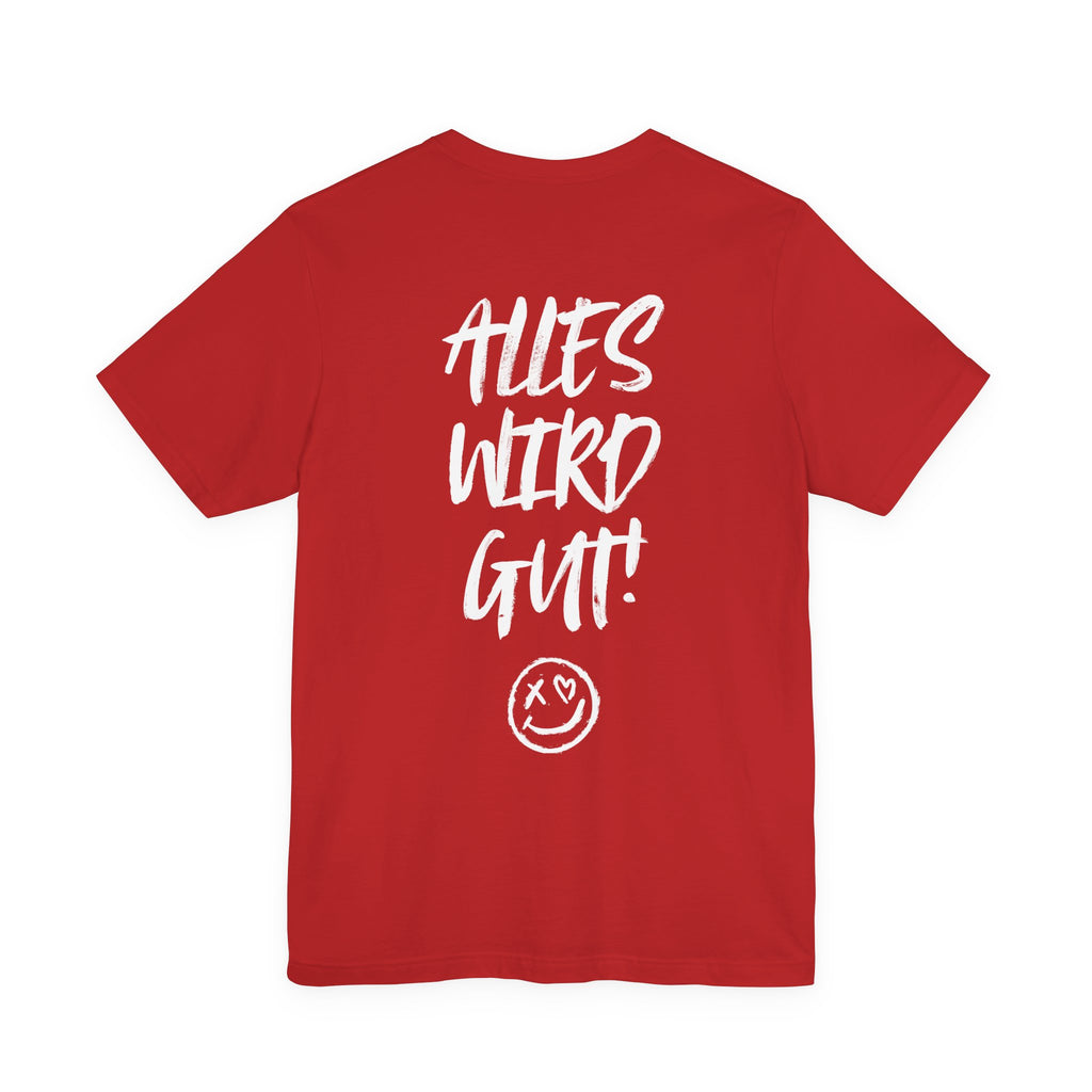 Unisex Jersey T-Shirt mit Rückenprint „alles wird gut“ – lässiges Statement Shirt aus 100 % Baumwolle