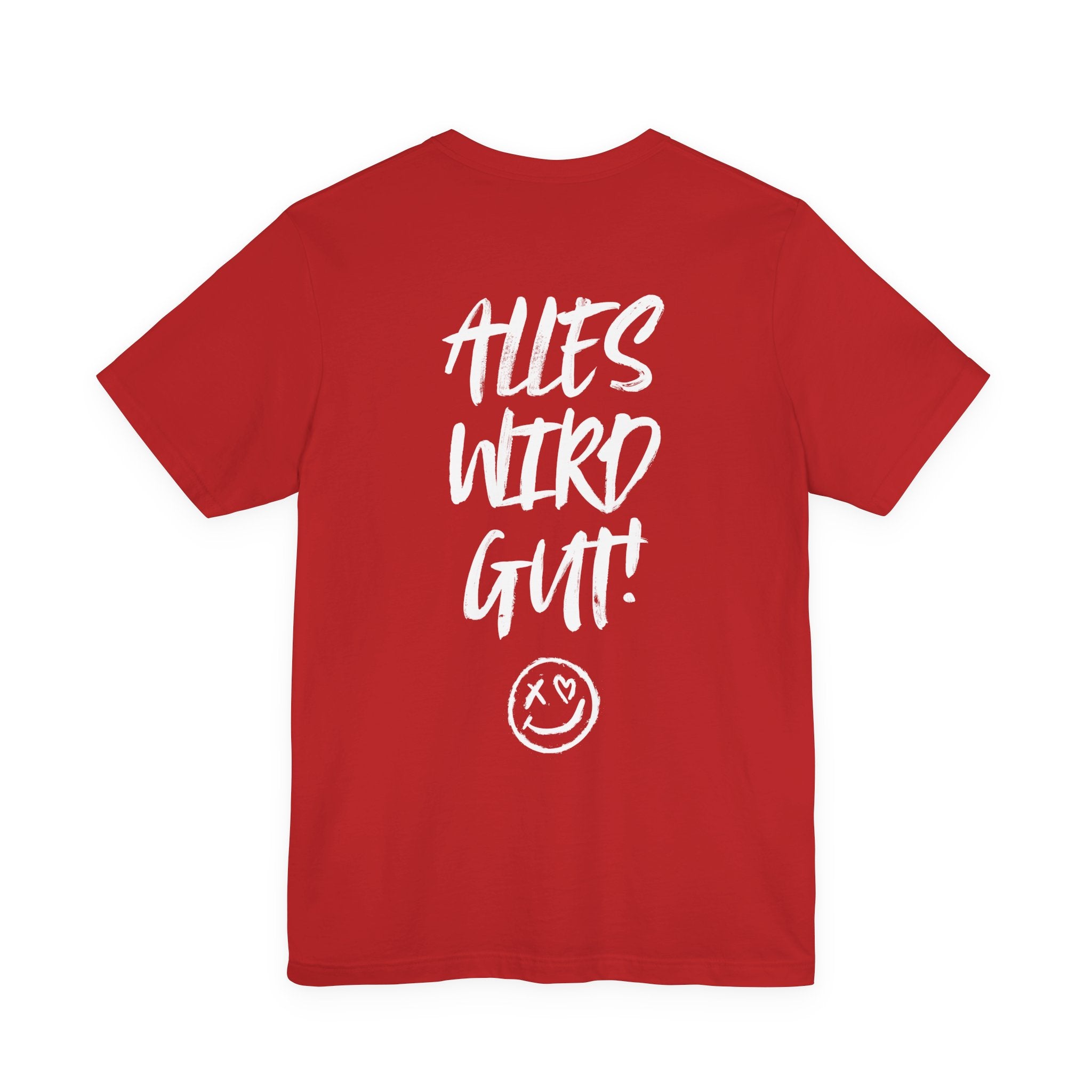 Unisex Jersey T-Shirt mit Rückenprint „alles wird gut“ – lässiges Statement Shirt aus 100 % Baumwolle