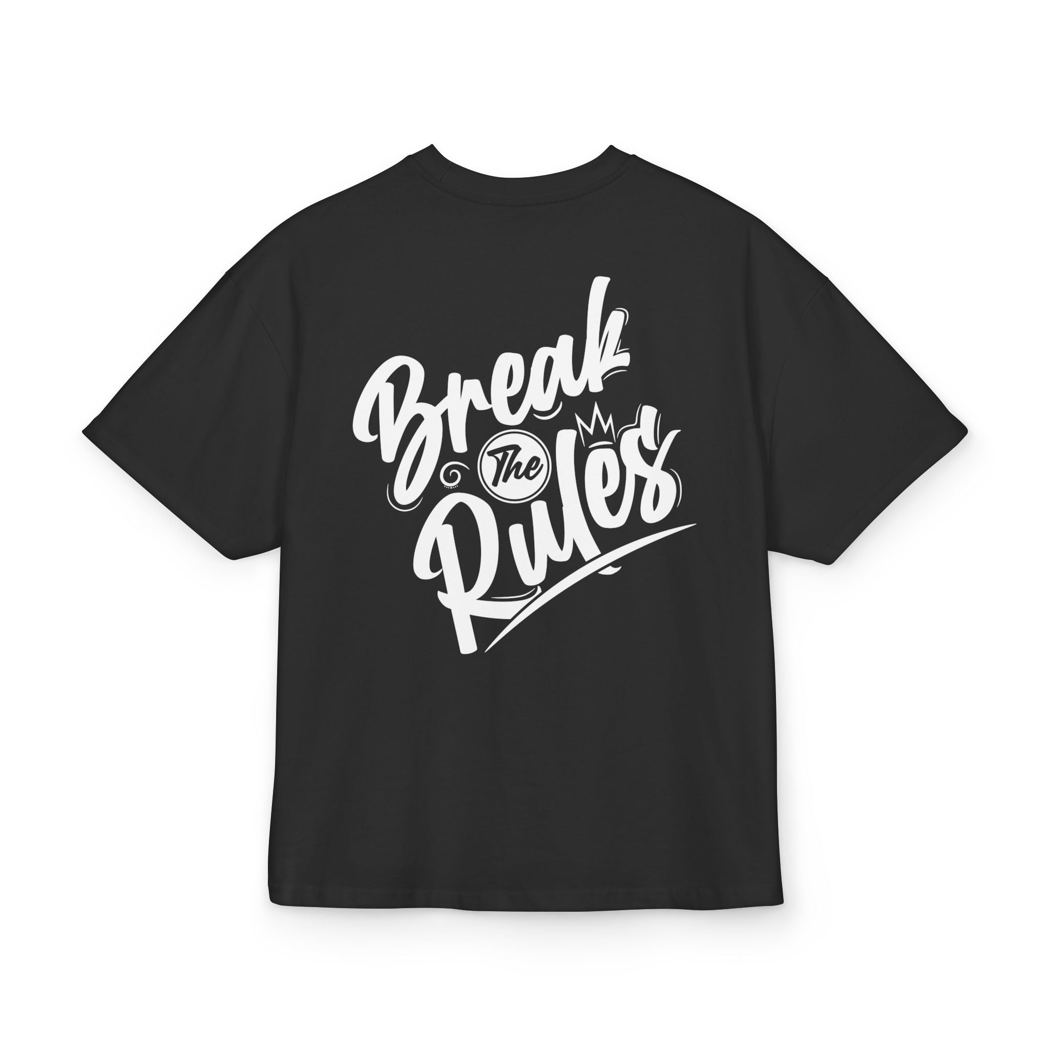 OVERSIZED BOX SHIRT STATEMENT – BREAK THE RULES | UNISEX T-SHIRT MIT PRINT
