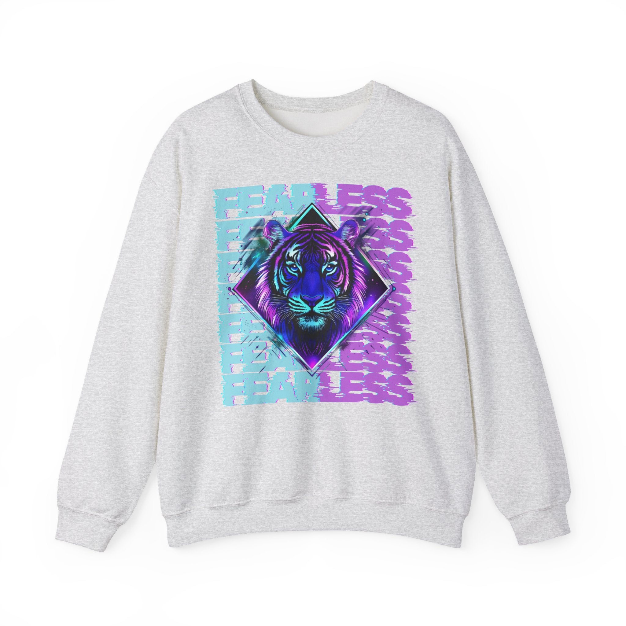 Fearless Tiger Graphic Sweatshirt, Unisex Crewneck, Cozy Fashion, Gift for Animal Lovers, Perfect for Casual Wear, Unique Fall Outfit