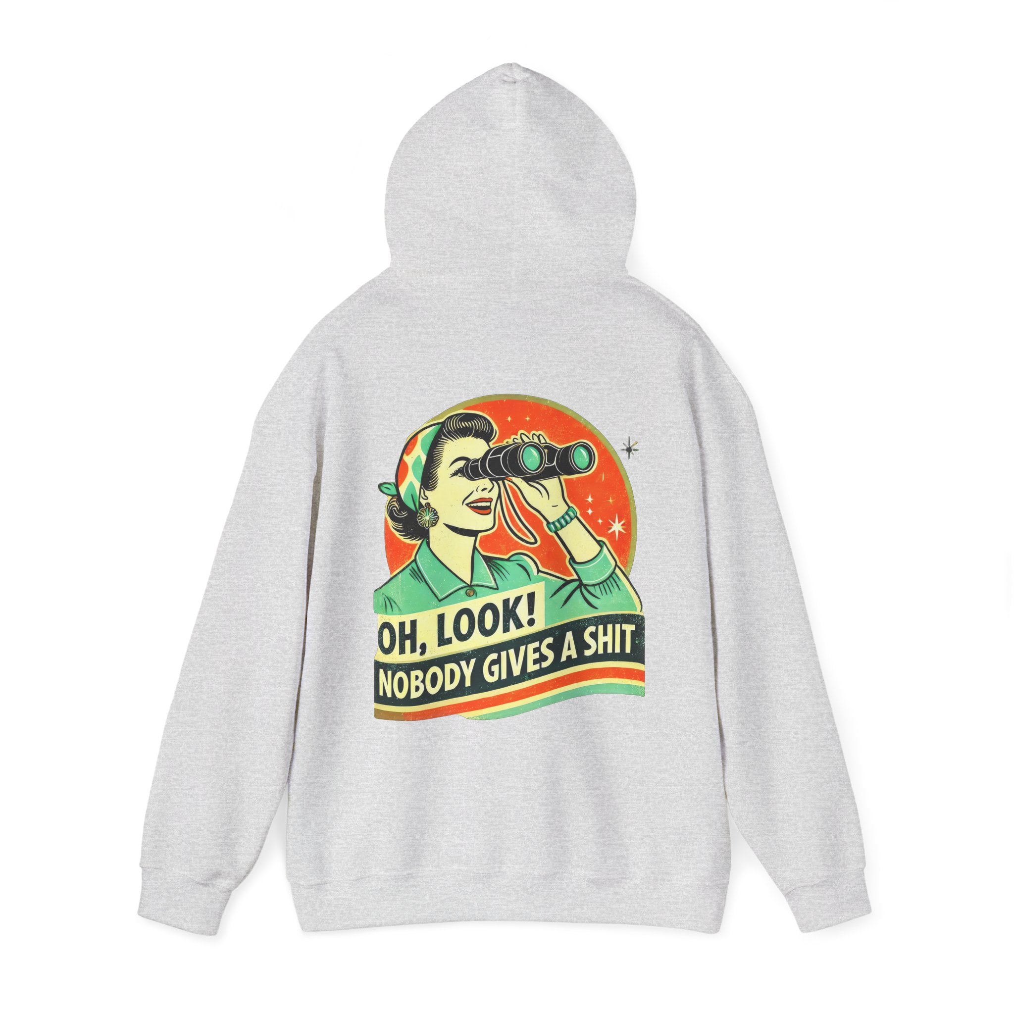 Hoodie „Oh Look Nobody Gives a Shit“ – Frecher Unisex Hoodie mit Statement-Rückenprint