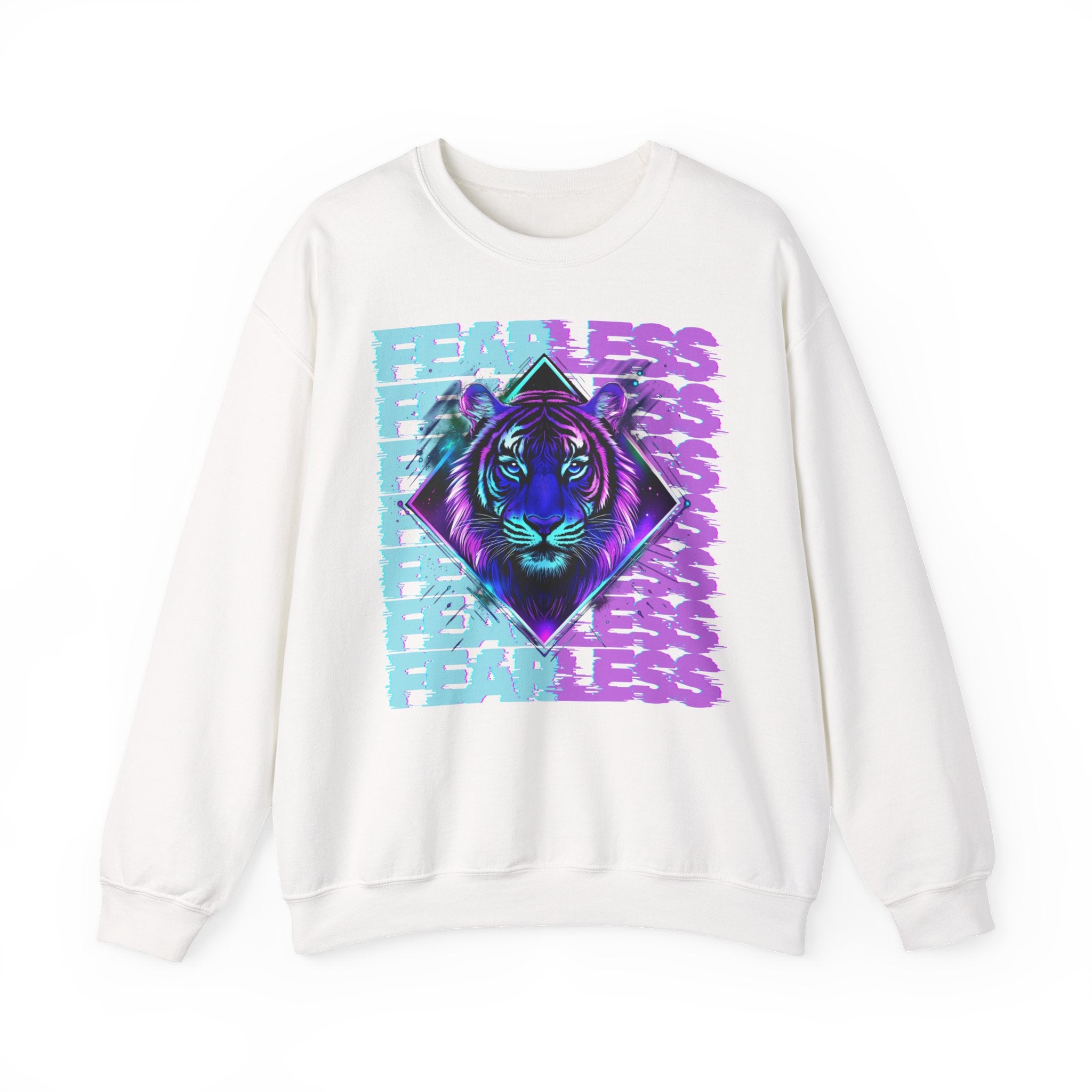 Fearless Tiger Graphic Sweatshirt, Unisex Crewneck, Cozy Fashion, Gift for Animal Lovers, Perfect for Casual Wear, Unique Fall Outfit