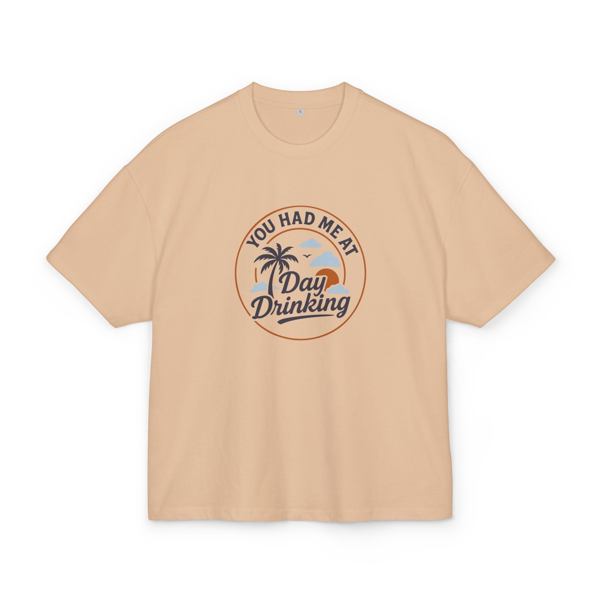 Unisex Ultra Heavy Cotton Box Tee „You Had Me at Day Drinkin’“ – Lässiges Boxy Shirt mit coolem Frontprint