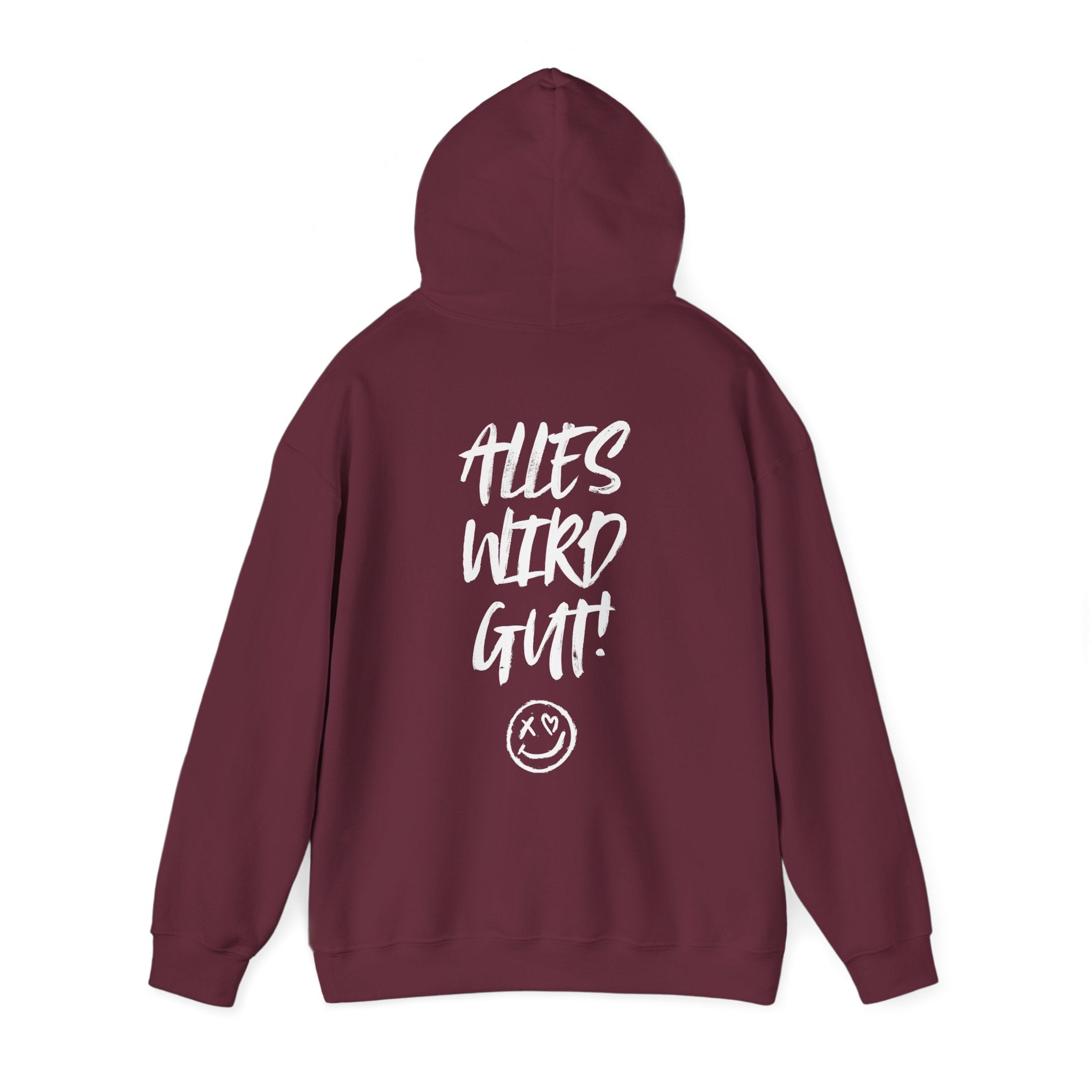 Unisex Hoodie mit Rückenprint „Alles wird gut“ – kuscheliger Hoodie mit positiver Botschaft