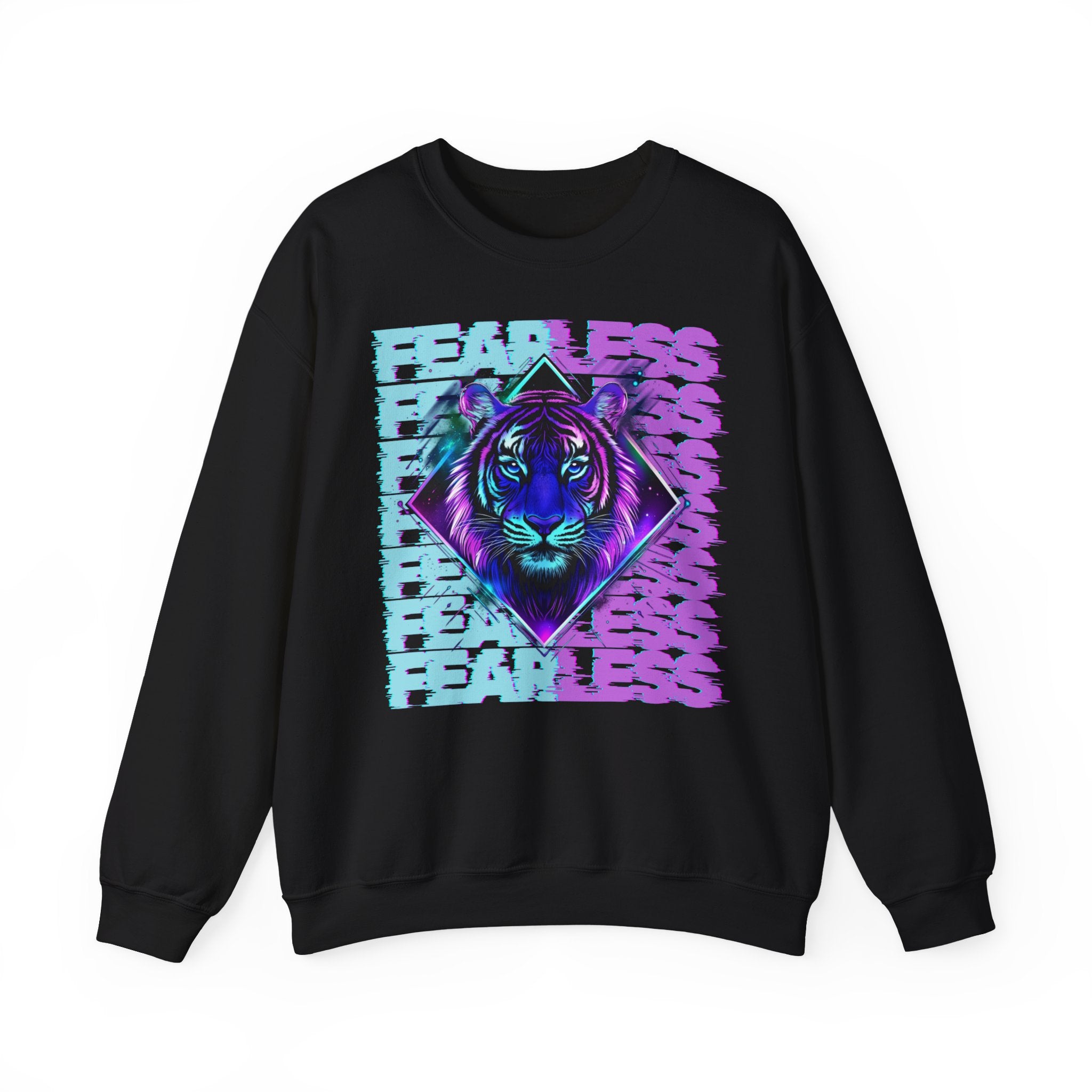 Fearless Tiger Graphic Sweatshirt, Unisex Crewneck, Cozy Fashion, Gift for Animal Lovers, Perfect for Casual Wear, Unique Fall Outfit