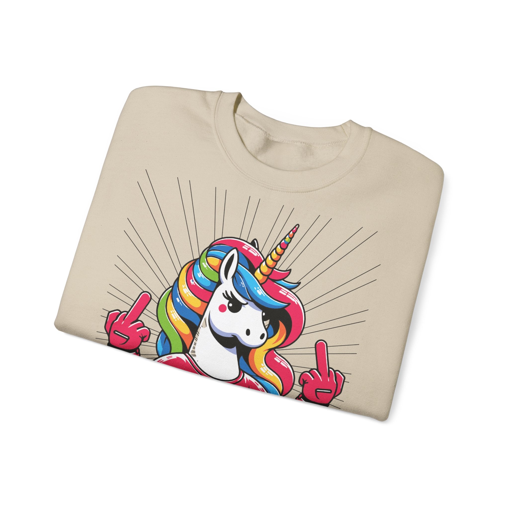 Funny Unicorn Sweatshirt, Mood Sweatshirt, Gift for Her, Cute Crewneck, Rainbow Unicorn Apparel, Cozy Sweatshirt for Teens, Quirky Gift