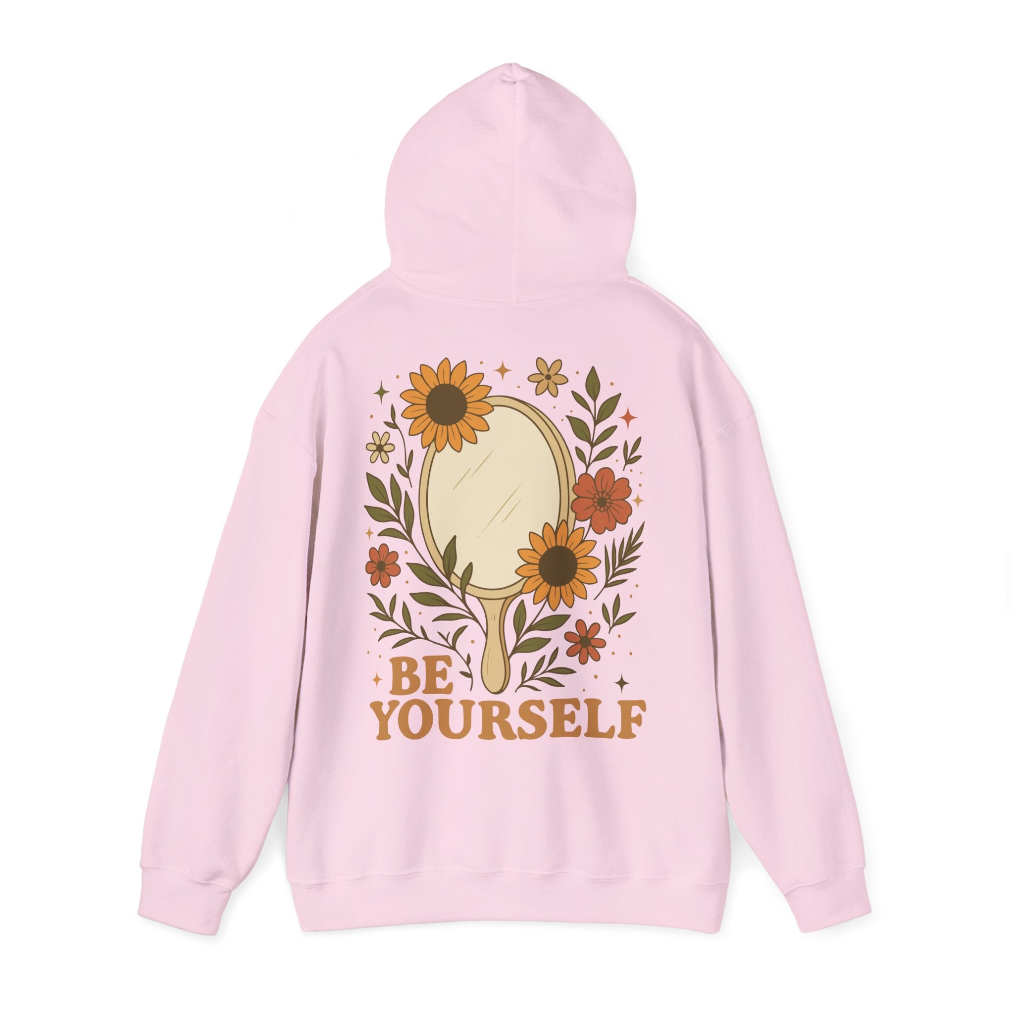 Unisex Hoodie mit Rückenprint „BE YOURSELF“ – Hoodie mit Statement für Selbstvertrauen