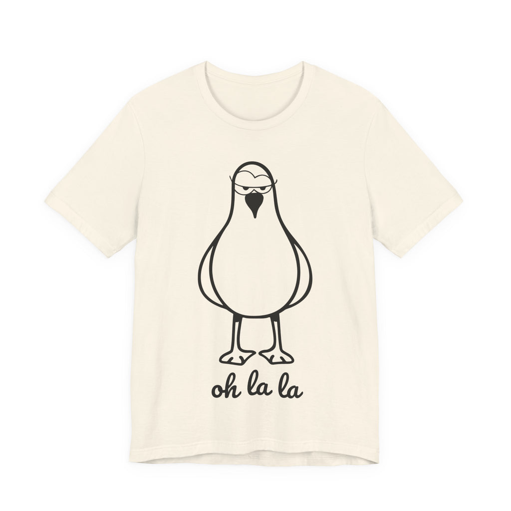 Unisex Jersey T-Shirt „Sexy Möwe – Oh La La“ – Lässiges Kurzarmshirt mit frechem Frontprint