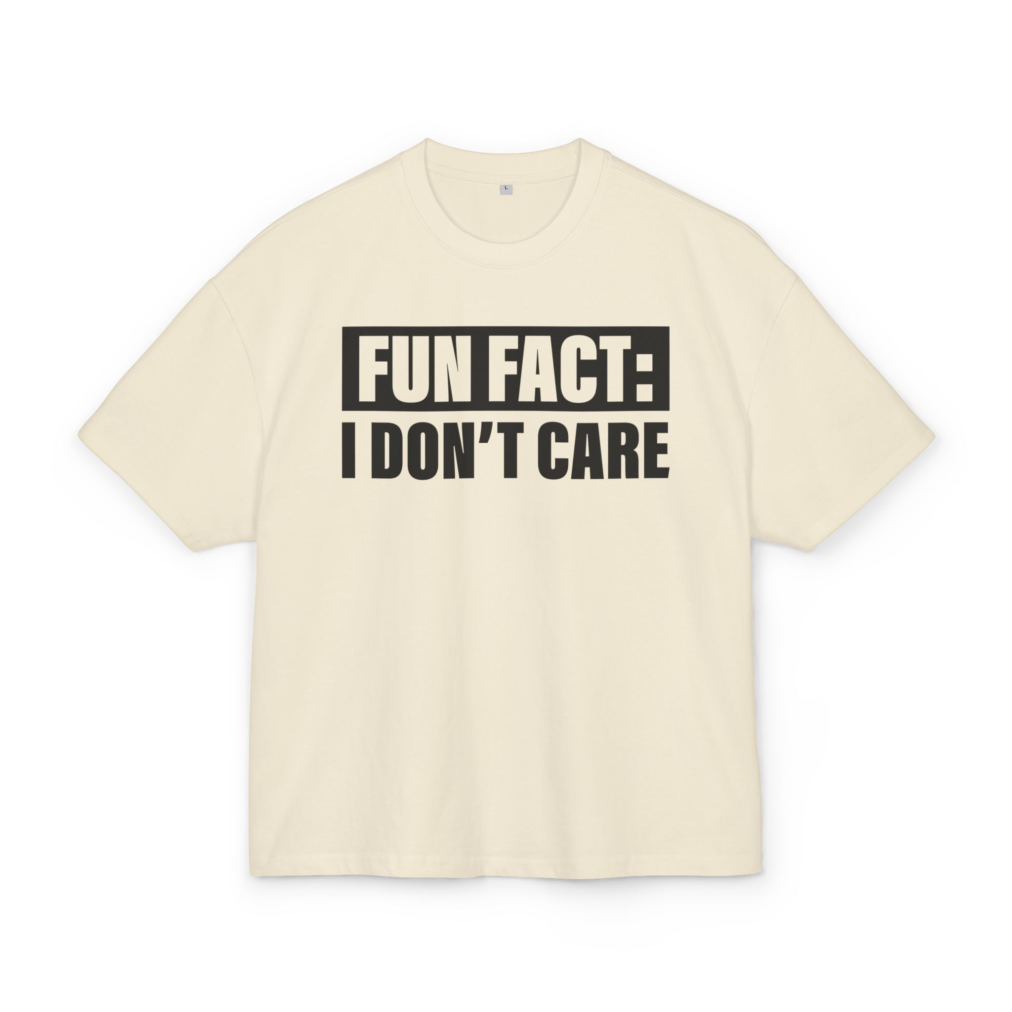 Unisex Ultra Heavy Cotton Box Tee „fun fact: I don’t care“ – lässiges Statement Shirt aus 100 % Baumwolle