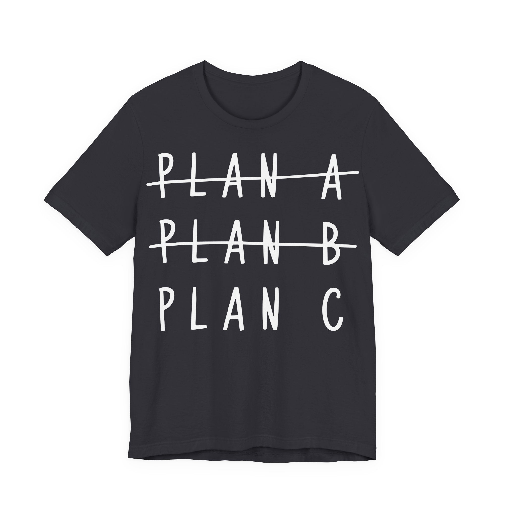 Unisex Jersey Short Sleeve Tee „PLAN C“ – stylisches Statement-Shirt aus 100 % Airlume Baumwolle