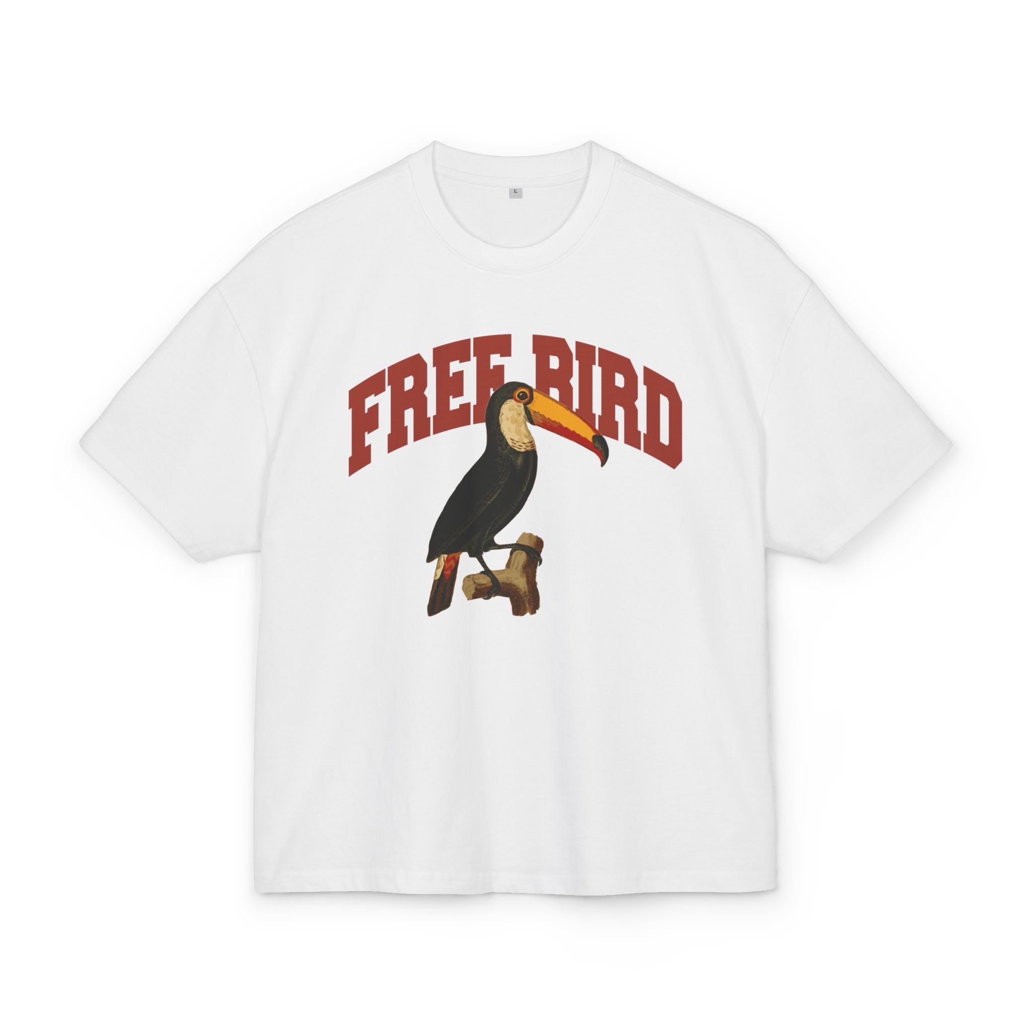 OVERSIZED BOX SHIRT STATEMENT – FREE BIRD | UNISEX T-SHIRT MIT PRINT