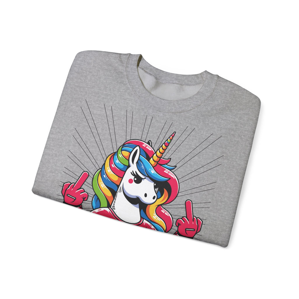 Funny Unicorn Sweatshirt, Mood Sweatshirt, Gift for Her, Cute Crewneck, Rainbow Unicorn Apparel, Cozy Sweatshirt for Teens, Quirky Gift