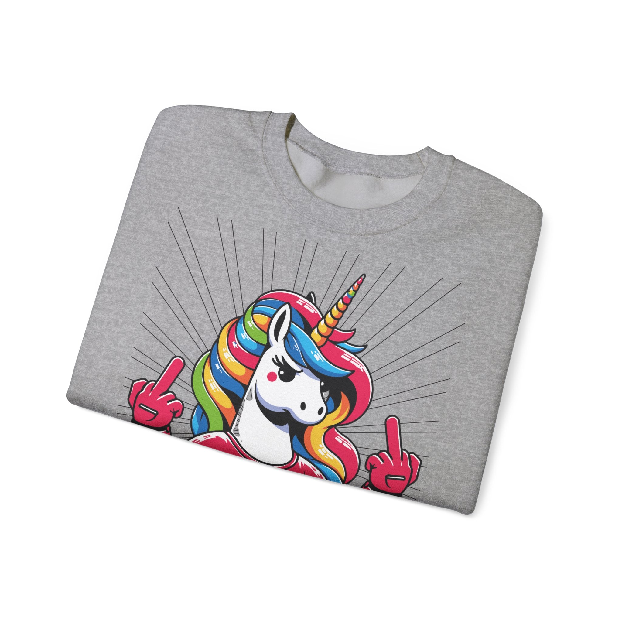 Funny Unicorn Sweatshirt, Mood Sweatshirt, Gift for Her, Cute Crewneck, Rainbow Unicorn Apparel, Cozy Sweatshirt for Teens, Quirky Gift