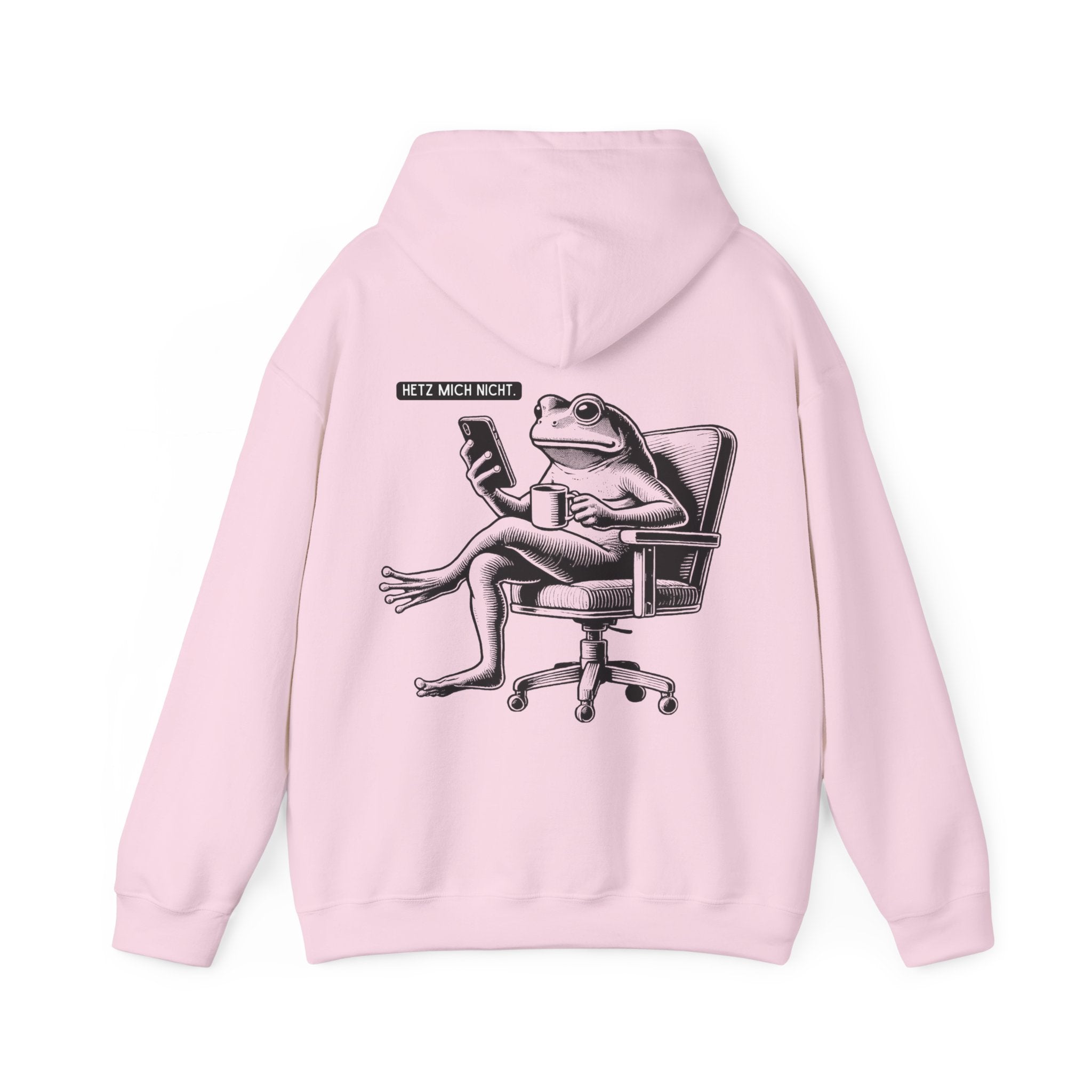 Unisex Hoodie mit Rückenprint „HETZT MICH NICHT“ – Hoodie mit humorvollem Statement