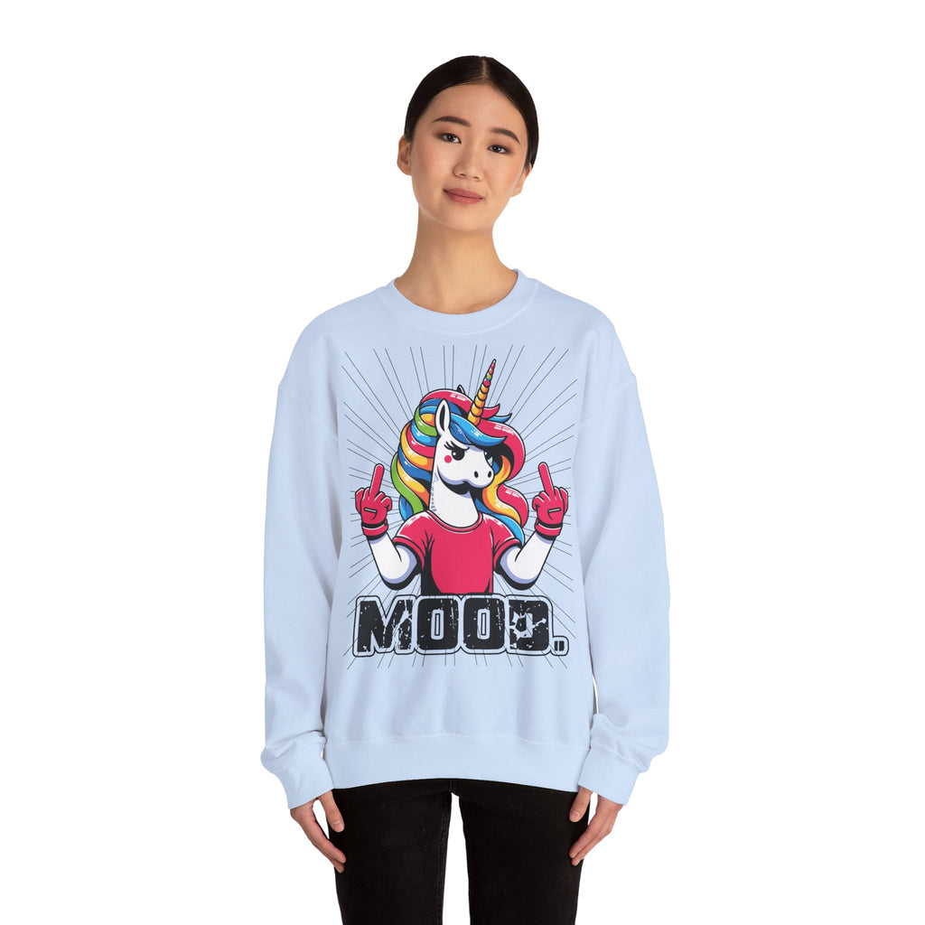 Funny Unicorn Sweatshirt, Mood Sweatshirt, Gift for Her, Cute Crewneck, Rainbow Unicorn Apparel, Cozy Sweatshirt for Teens, Quirky Gift