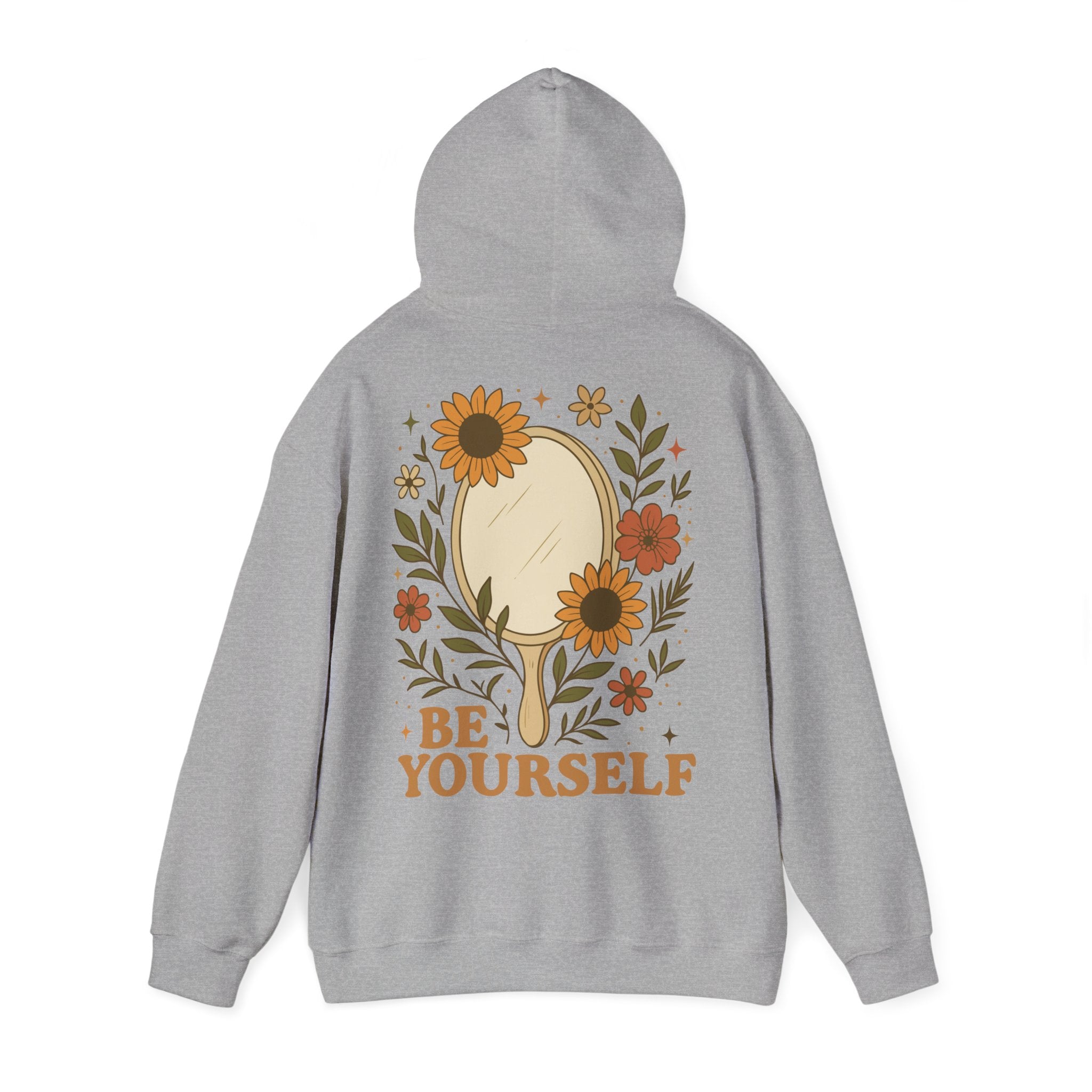 Unisex Hoodie mit Rückenprint „BE YOURSELF“ – Hoodie mit Statement für Selbstvertrauen