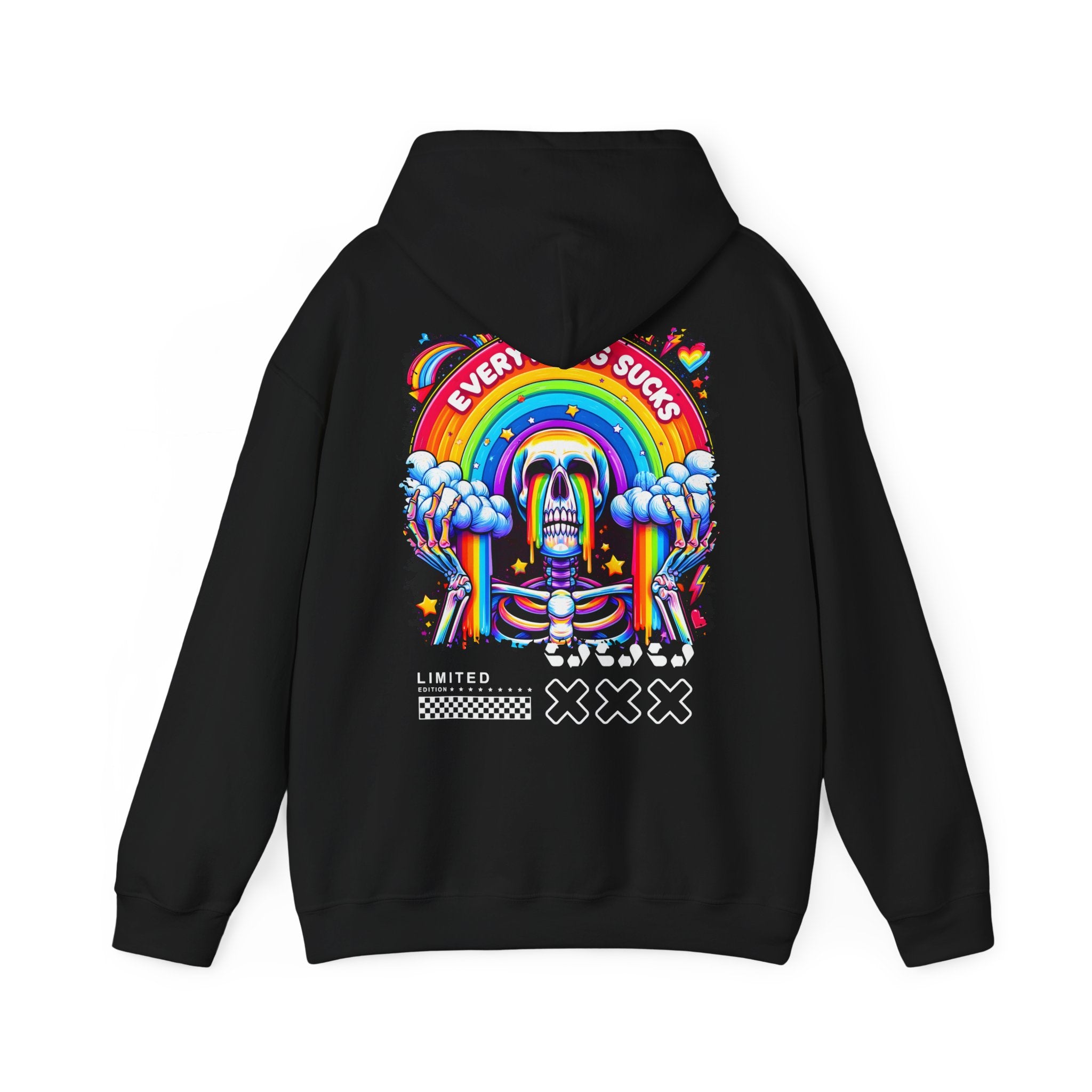 Hoodie „Everything Sucks“ – Lässiger Unisex Hoodie mit coolem Rückenprint