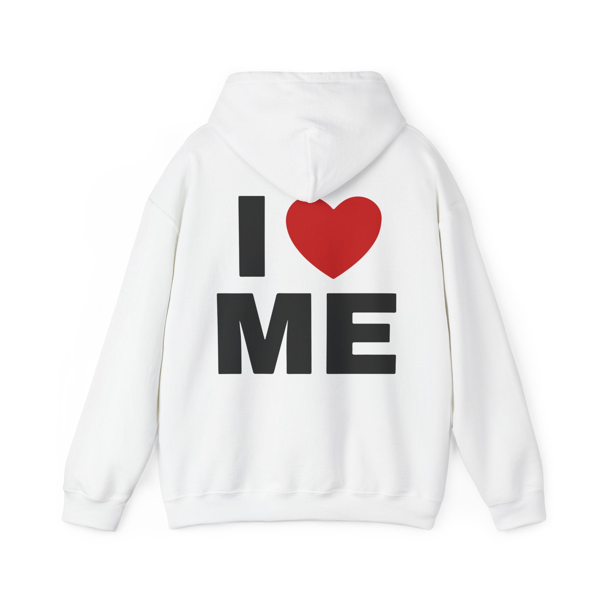 Unisex Hoodie mit Rückenprint „I LOVE ME“ – Hoodie mit kraftvollem Statement