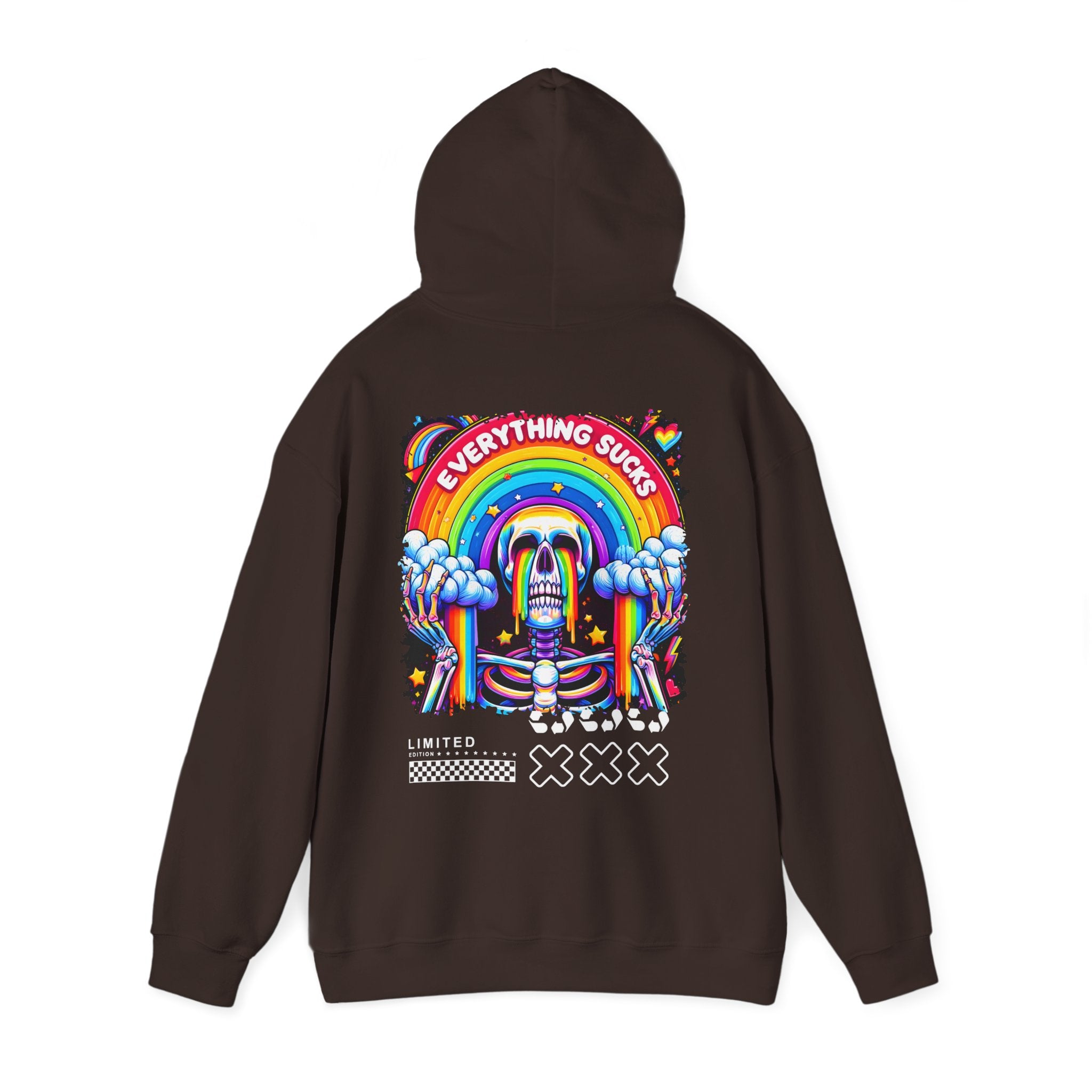 Hoodie „Everything Sucks“ – Lässiger Unisex Hoodie mit coolem Rückenprint