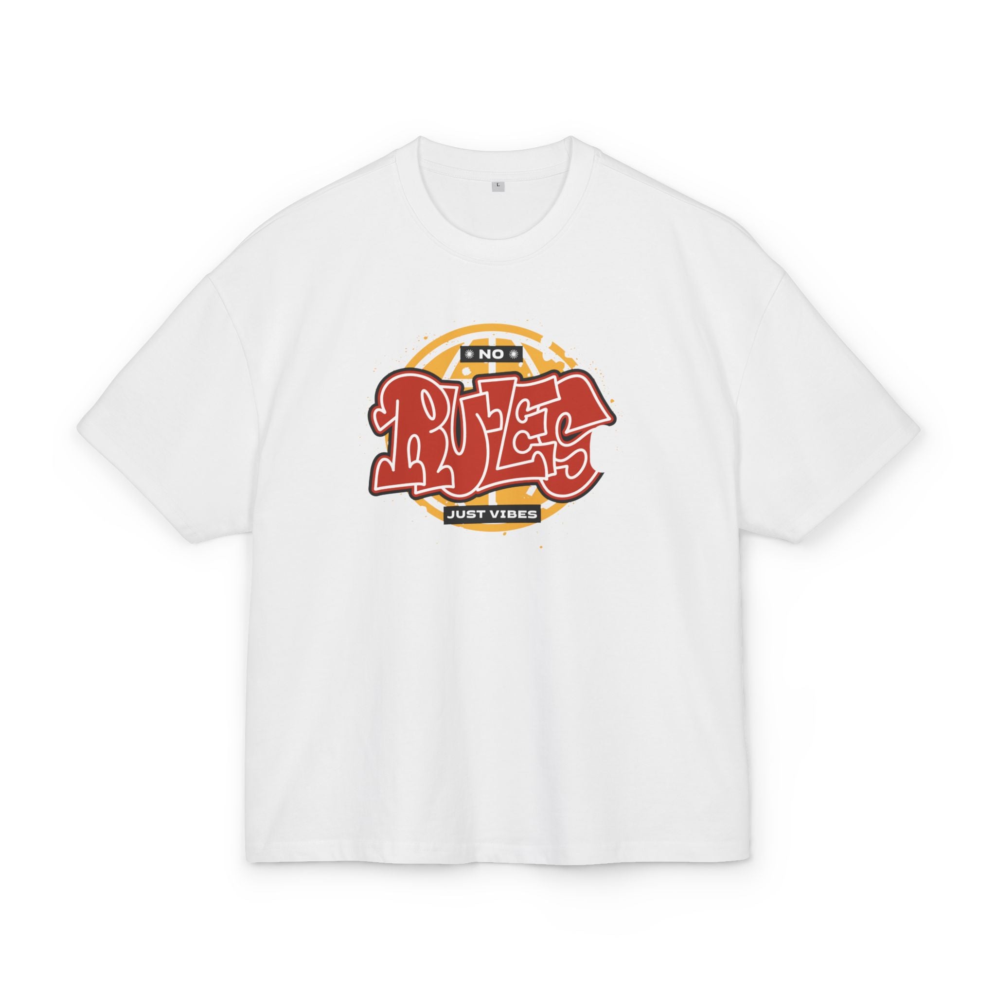 OVERSIZED BOX SHIRT STATEMENT – NO RULES JUST VIBES | UNISEX T-SHIRT MIT PRINT