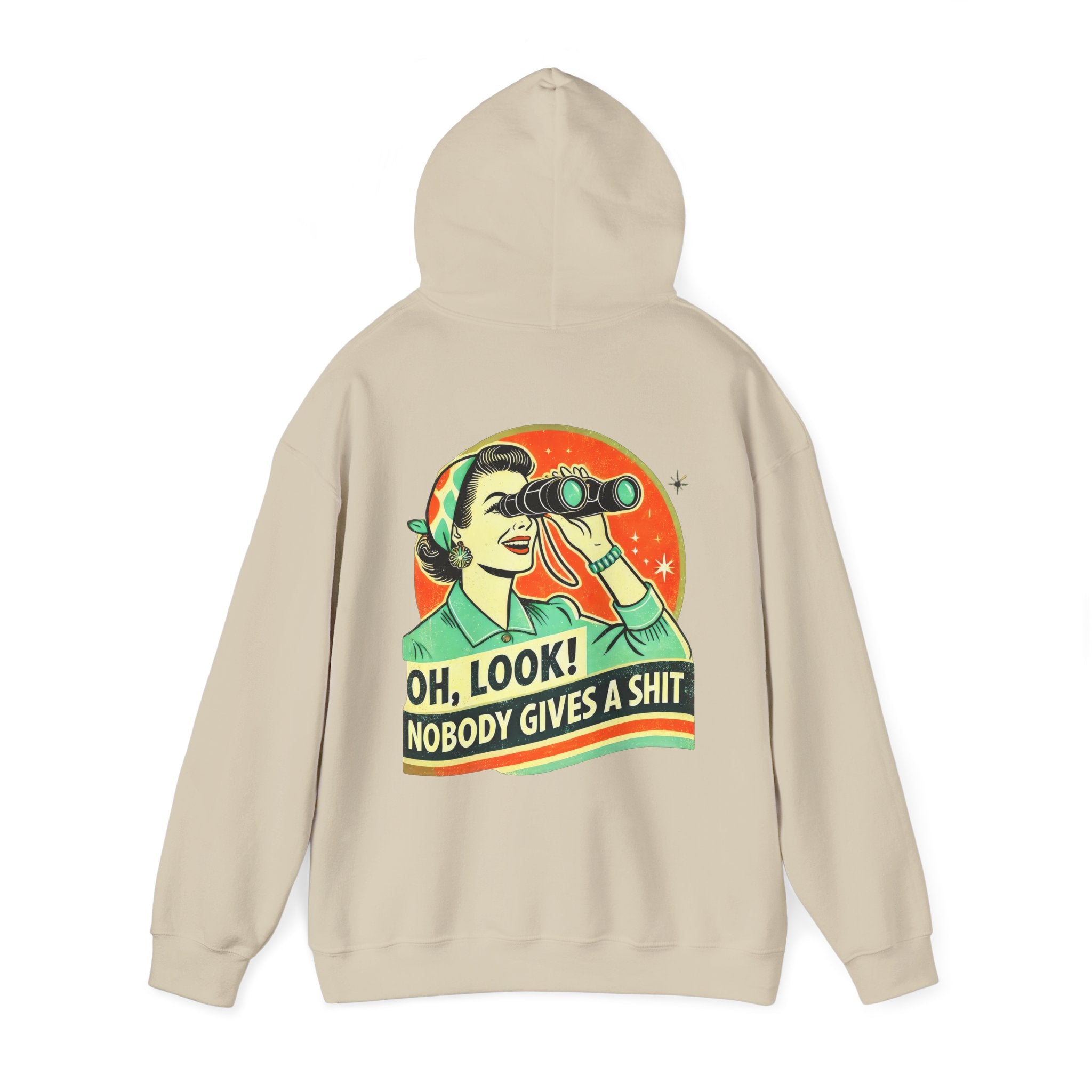 Hoodie „Oh Look Nobody Gives a Shit“ – Frecher Unisex Hoodie mit Statement-Rückenprint