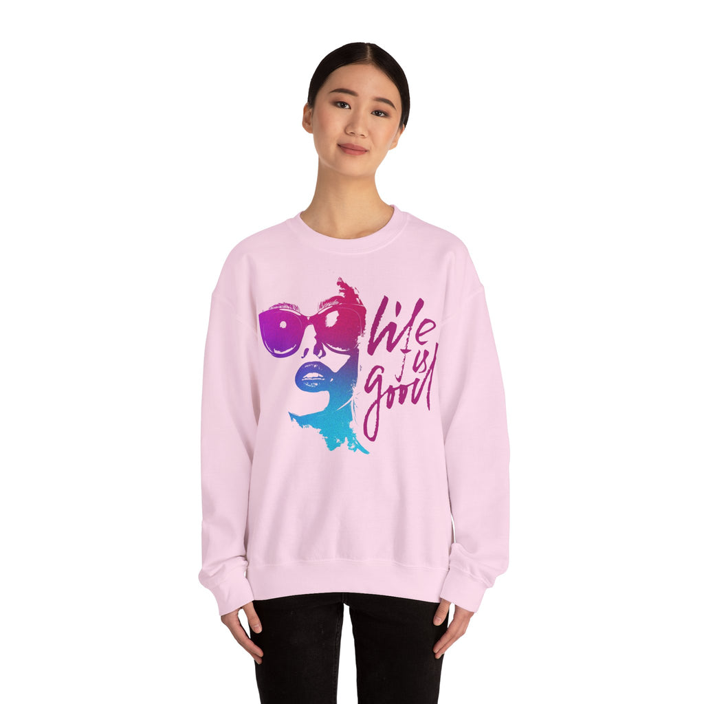 Life is Good Crewneck Sweatshirt, Unisex Casual Sweatshirt, Inspirational Gift for Her, Everyday Wear, Cozy Fashion, Summer Vibes