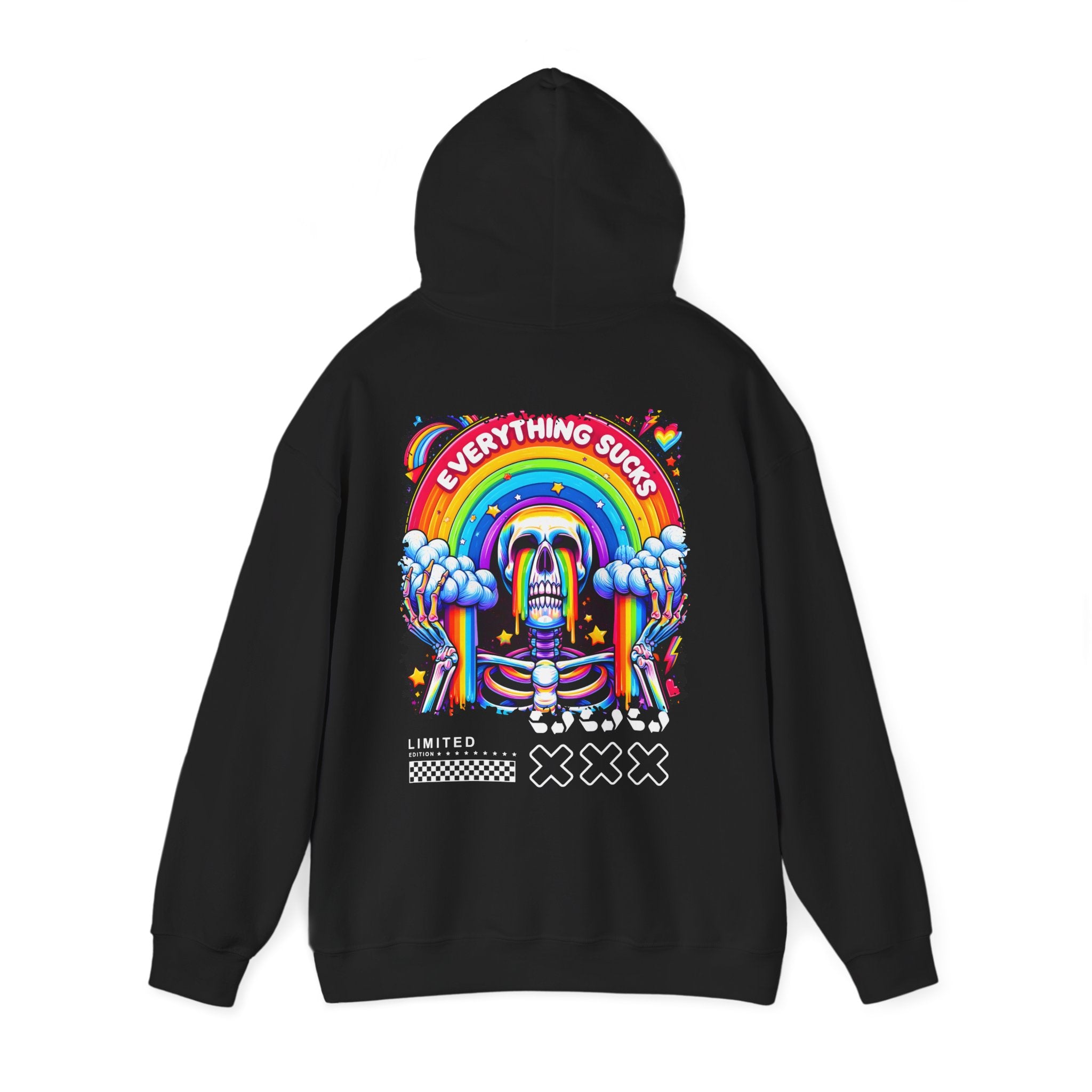 Hoodie „Everything Sucks“ – Lässiger Unisex Hoodie mit coolem Rückenprint