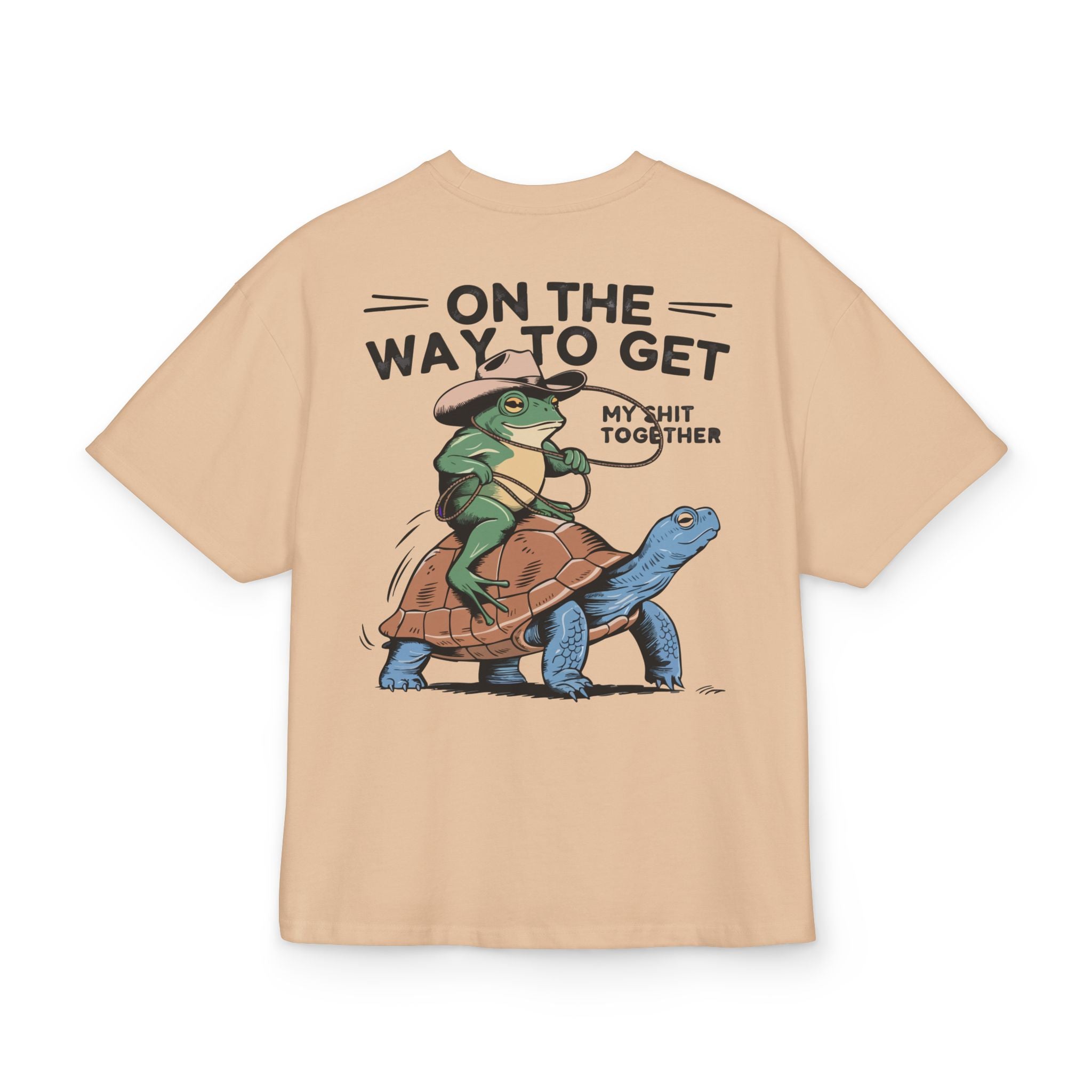 Unisex Ultra Heavy Cotton Box Tee mit Backprint „ON MY WAY TO GET MY THINGS TOGETHER“ – lässiges Statement-Shirt aus 100 % Baumwolle