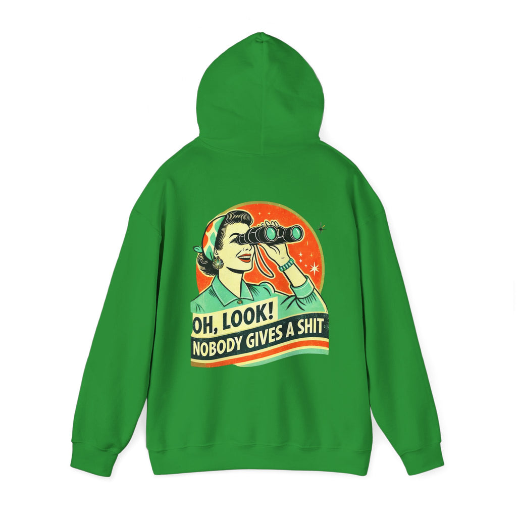 Hoodie „Oh Look Nobody Gives a Shit“ – Frecher Unisex Hoodie mit Statement-Rückenprint
