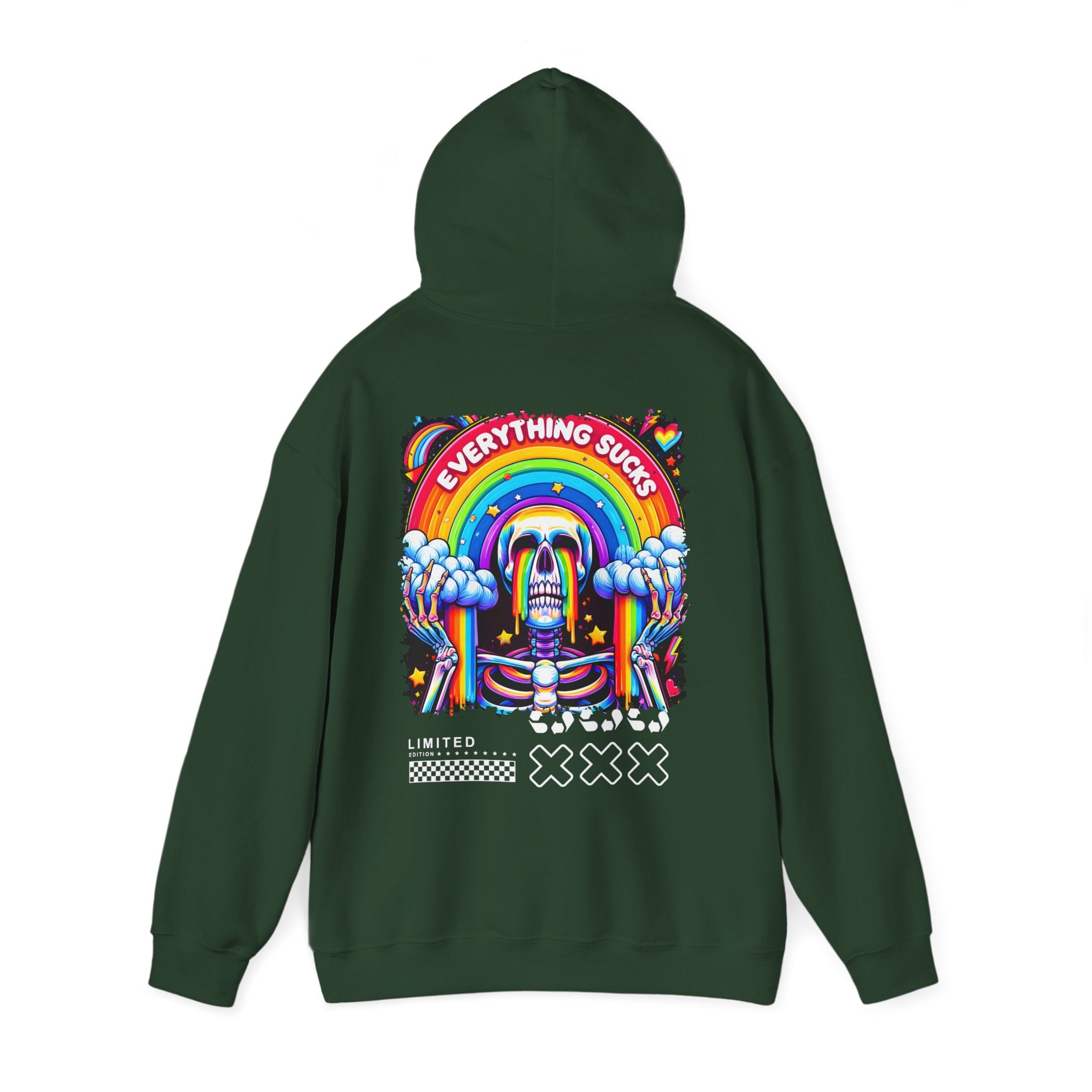 Hoodie „Everything Sucks“ – Lässiger Unisex Hoodie mit coolem Rückenprint
