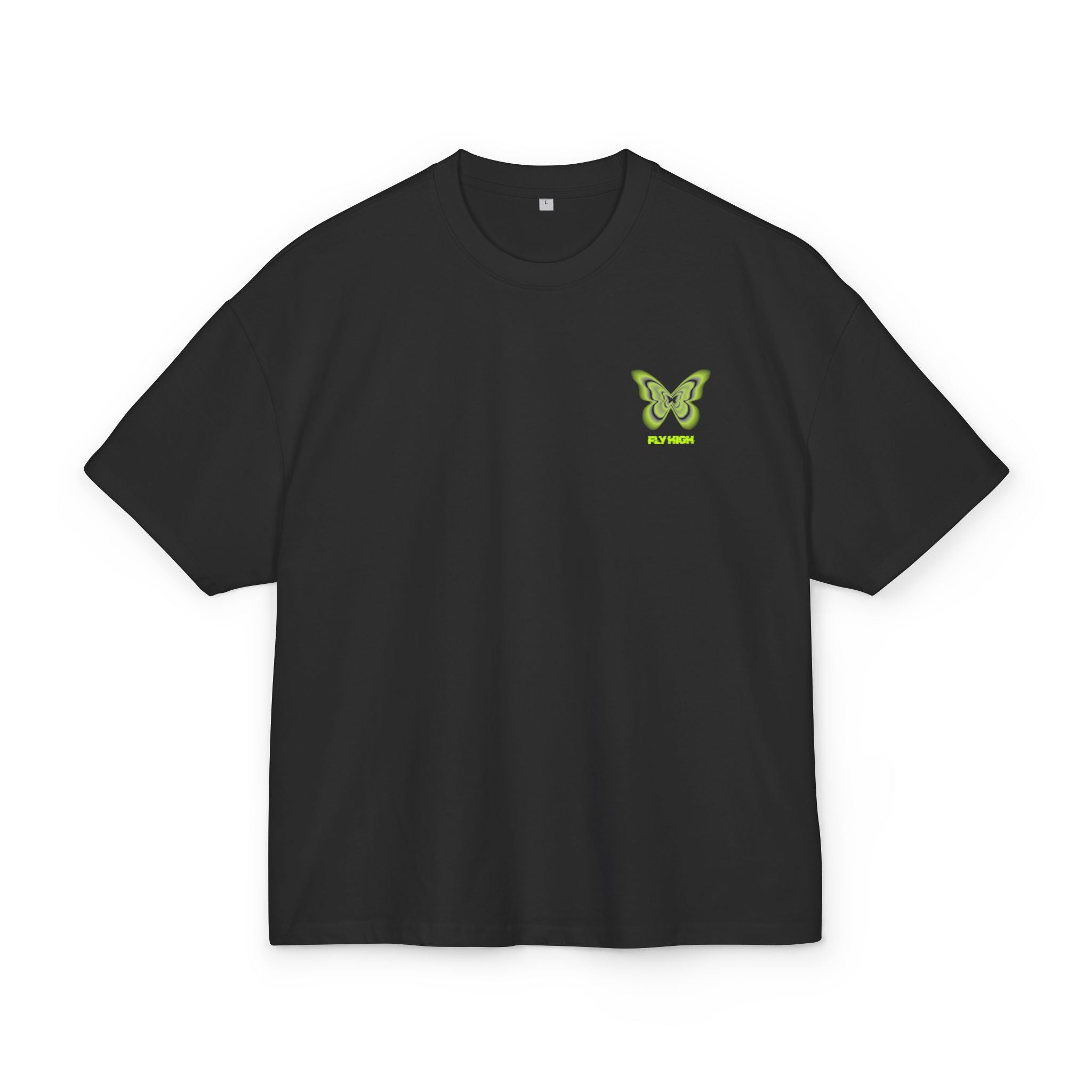 Unisex Ultra Heavy Cotton Box Tee „FLY HIGH“ – Stylisches Boxy Shirt mit Front- und Rückenprint