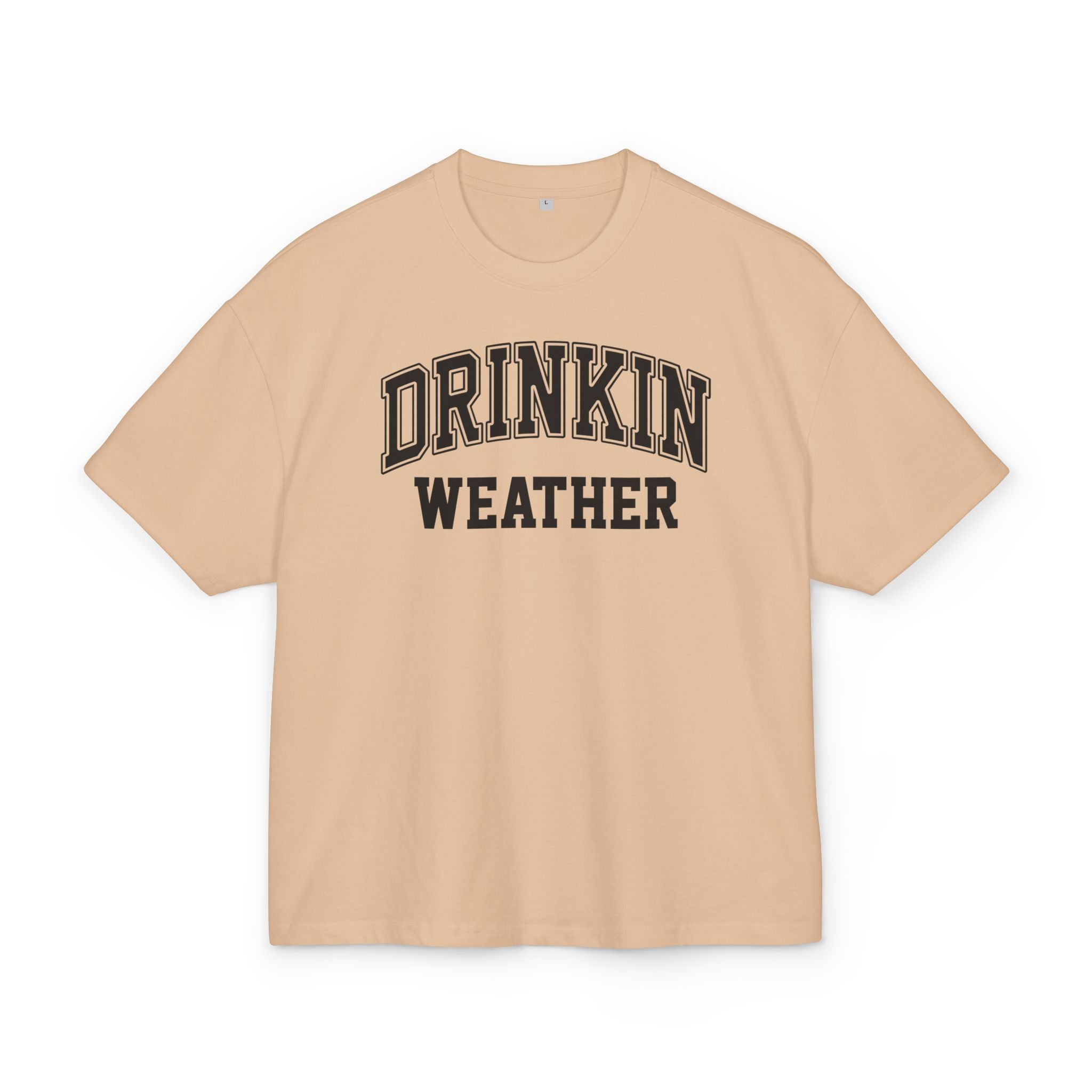 Unisex Ultra Heavy Cotton Box Tee „Drinkin' Weather“ – Lässiges Boxy Shirt mit coolem Frontprint