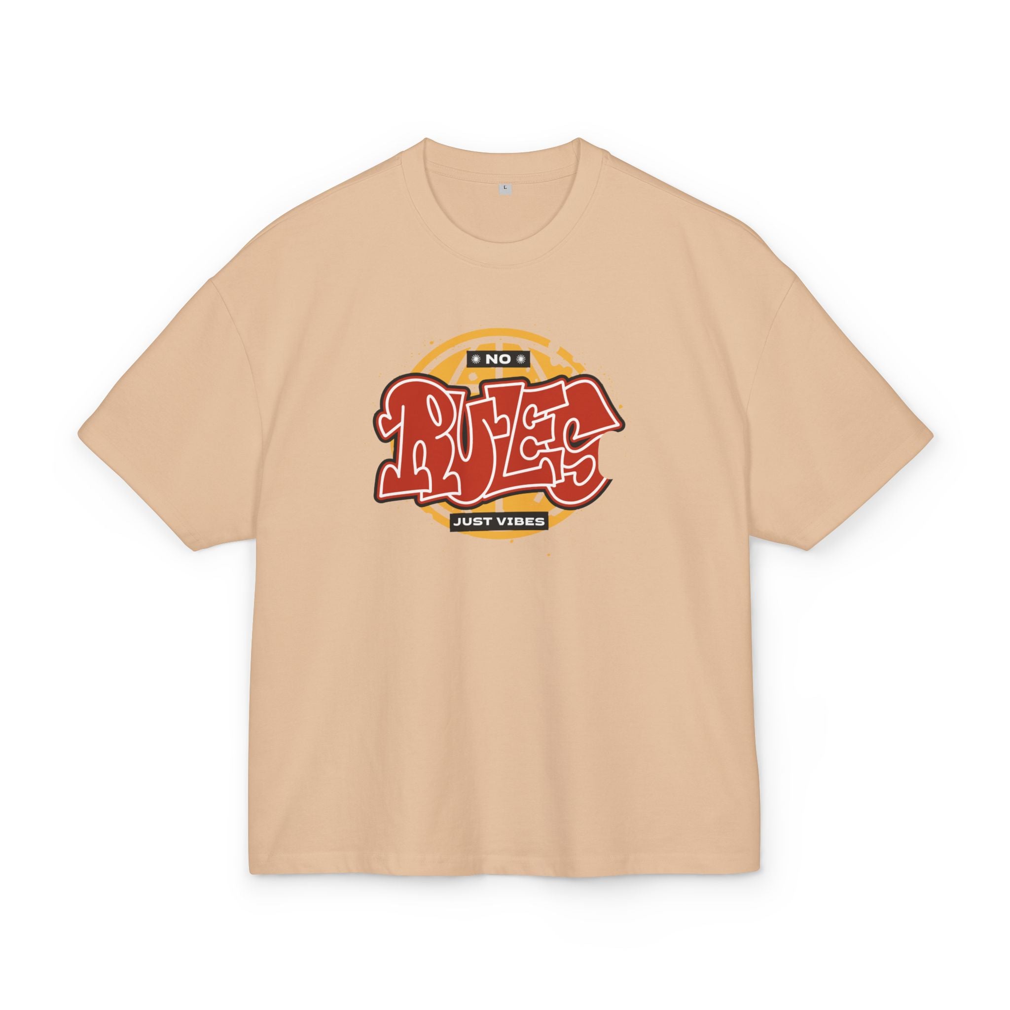 OVERSIZED BOX SHIRT STATEMENT – NO RULES JUST VIBES | UNISEX T-SHIRT MIT PRINT