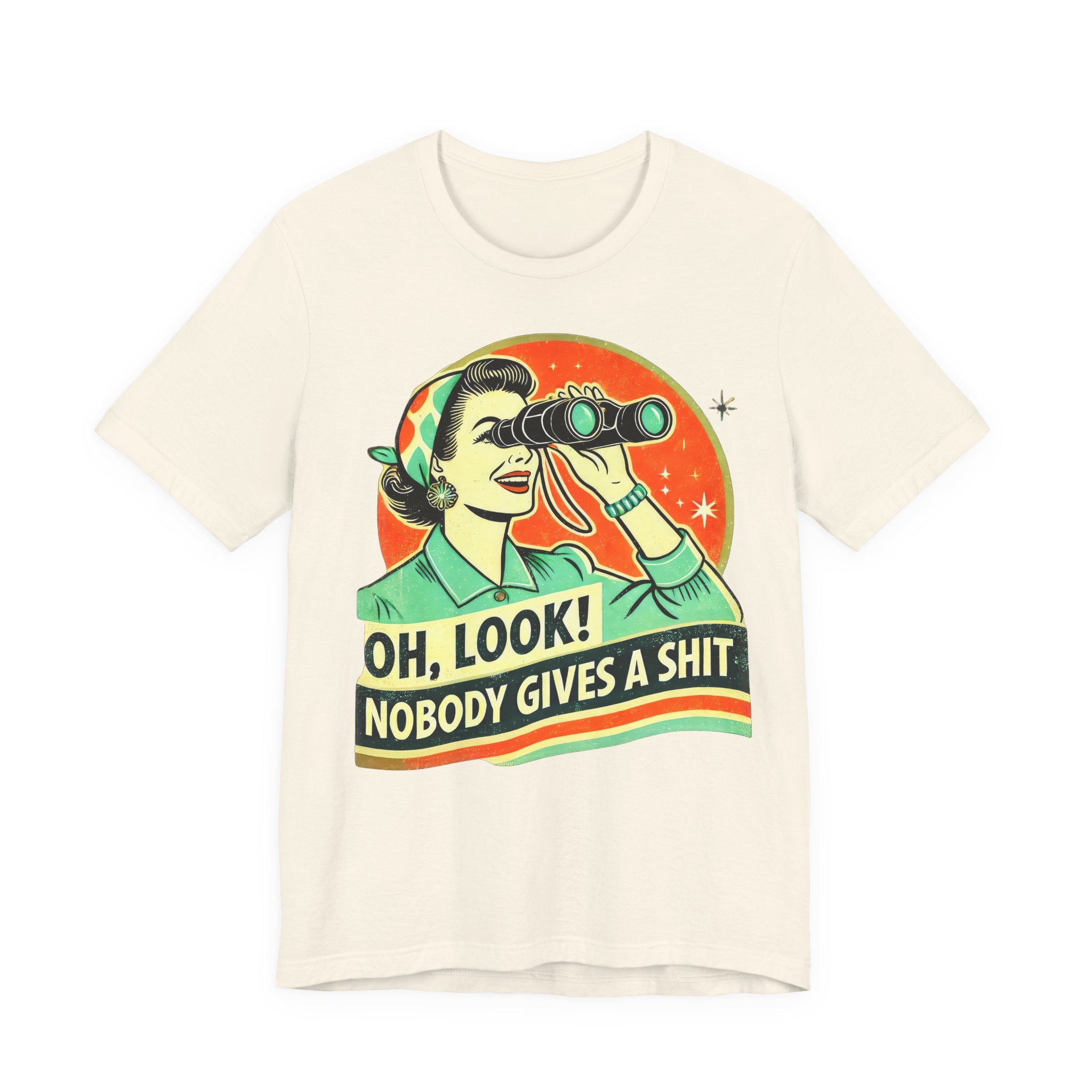Unisex Jersey T-Shirt „OH LOOK NOBODY GIVES A SHIT“ – Freches Kurzarmshirt mit Statement-Print