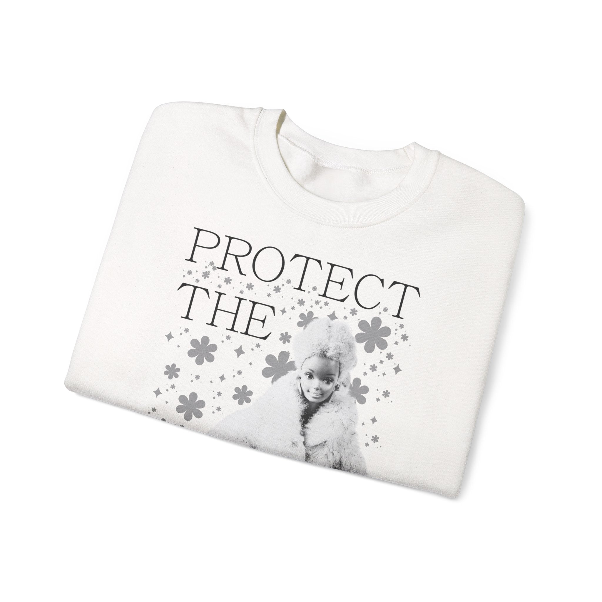 Protect the Dolls Crewneck Sweatshirt | Cozy Casual Wear, Gift for Fashion Lovers, Graphic Sweater, Fall Essentials, Vintage Aesthetic
