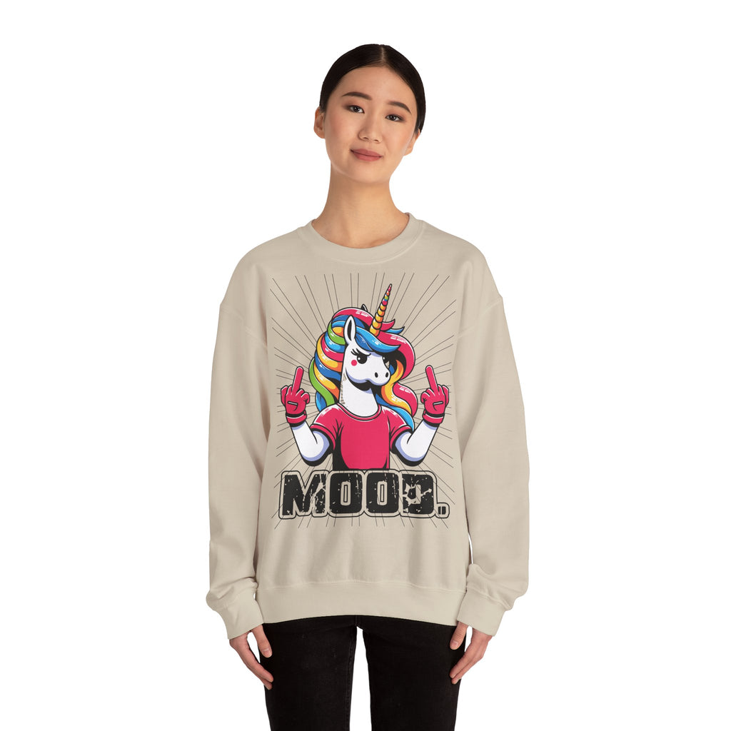 Funny Unicorn Sweatshirt, Mood Sweatshirt, Gift for Her, Cute Crewneck, Rainbow Unicorn Apparel, Cozy Sweatshirt for Teens, Quirky Gift