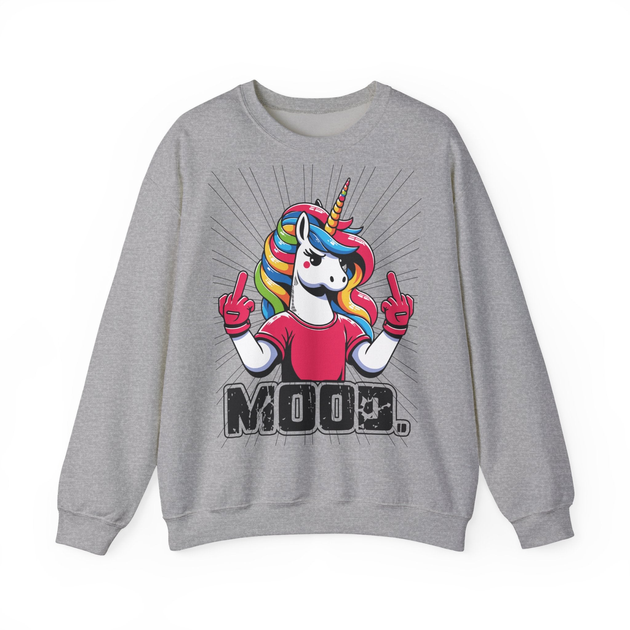 Funny Unicorn Sweatshirt, Mood Sweatshirt, Gift for Her, Cute Crewneck, Rainbow Unicorn Apparel, Cozy Sweatshirt for Teens, Quirky Gift